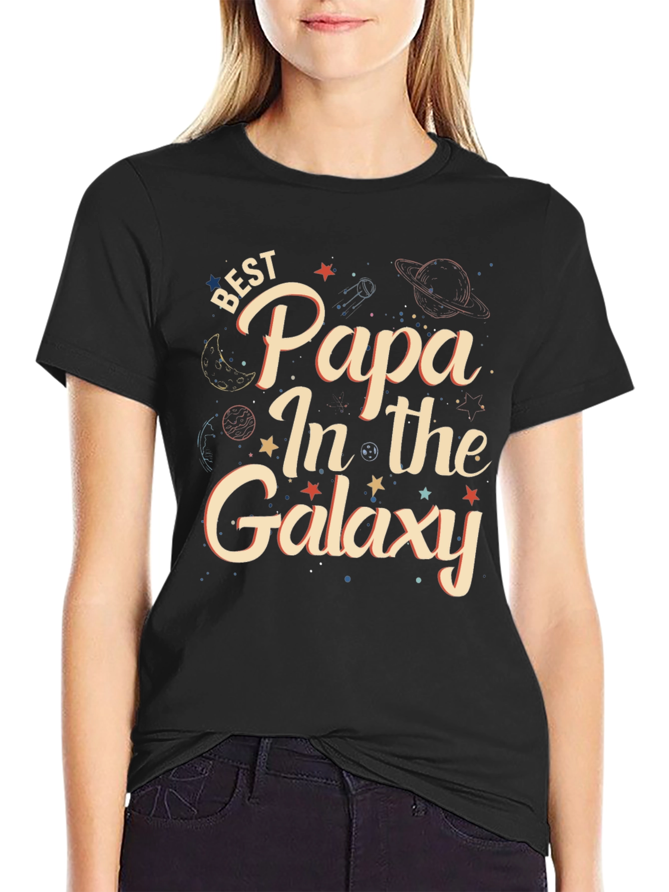 Best Papa In The Galaxy Graphic T-Shirt