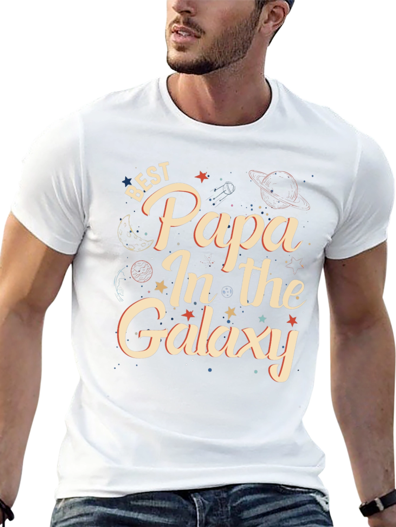 Best Papa In The Galaxy Graphic T-Shirt