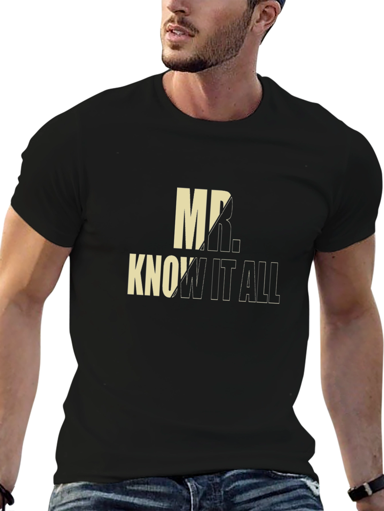 Mr. Know-It-All Black Graphic Tee