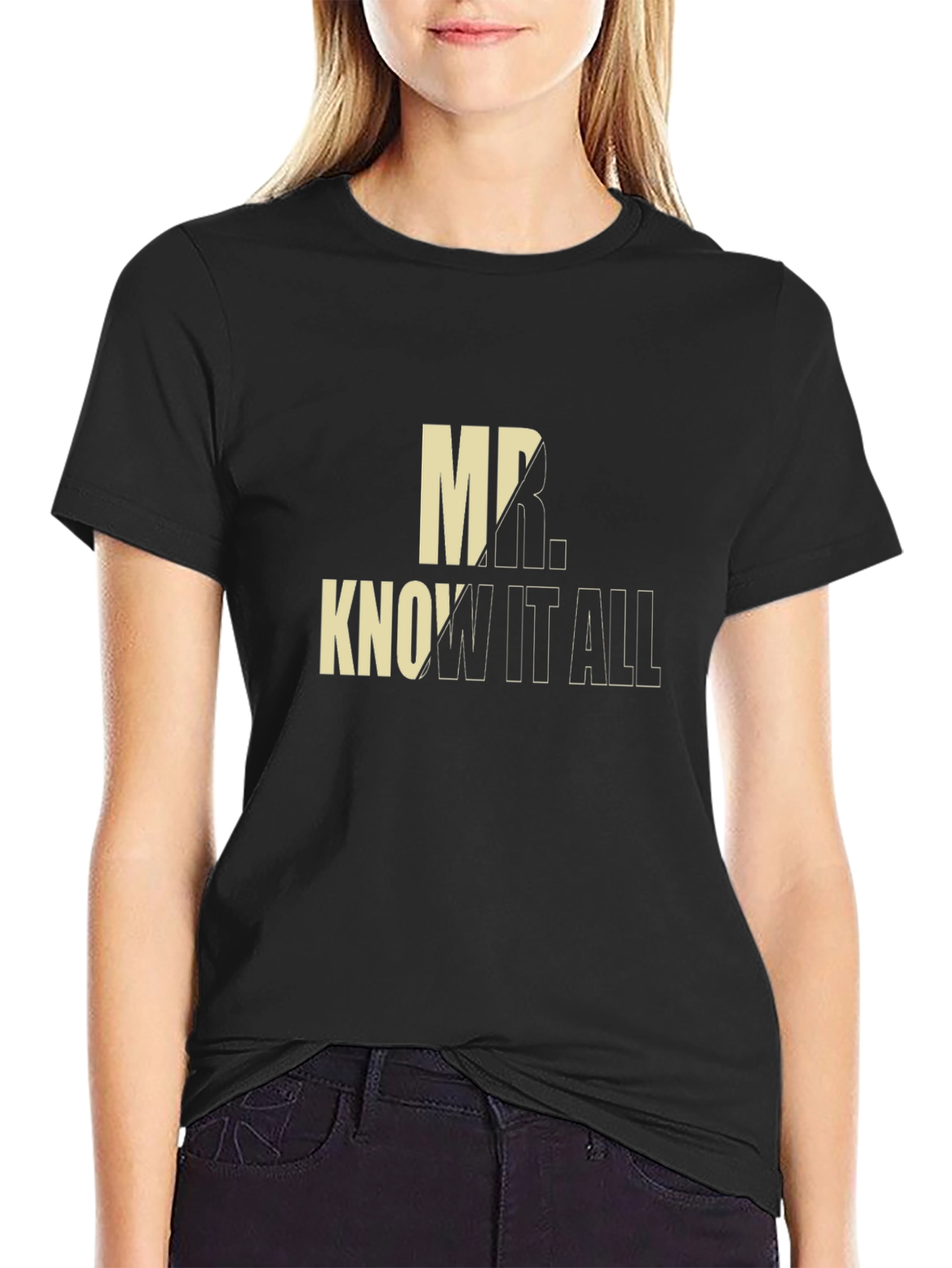 Mr. Know-It-All Black Graphic Tee