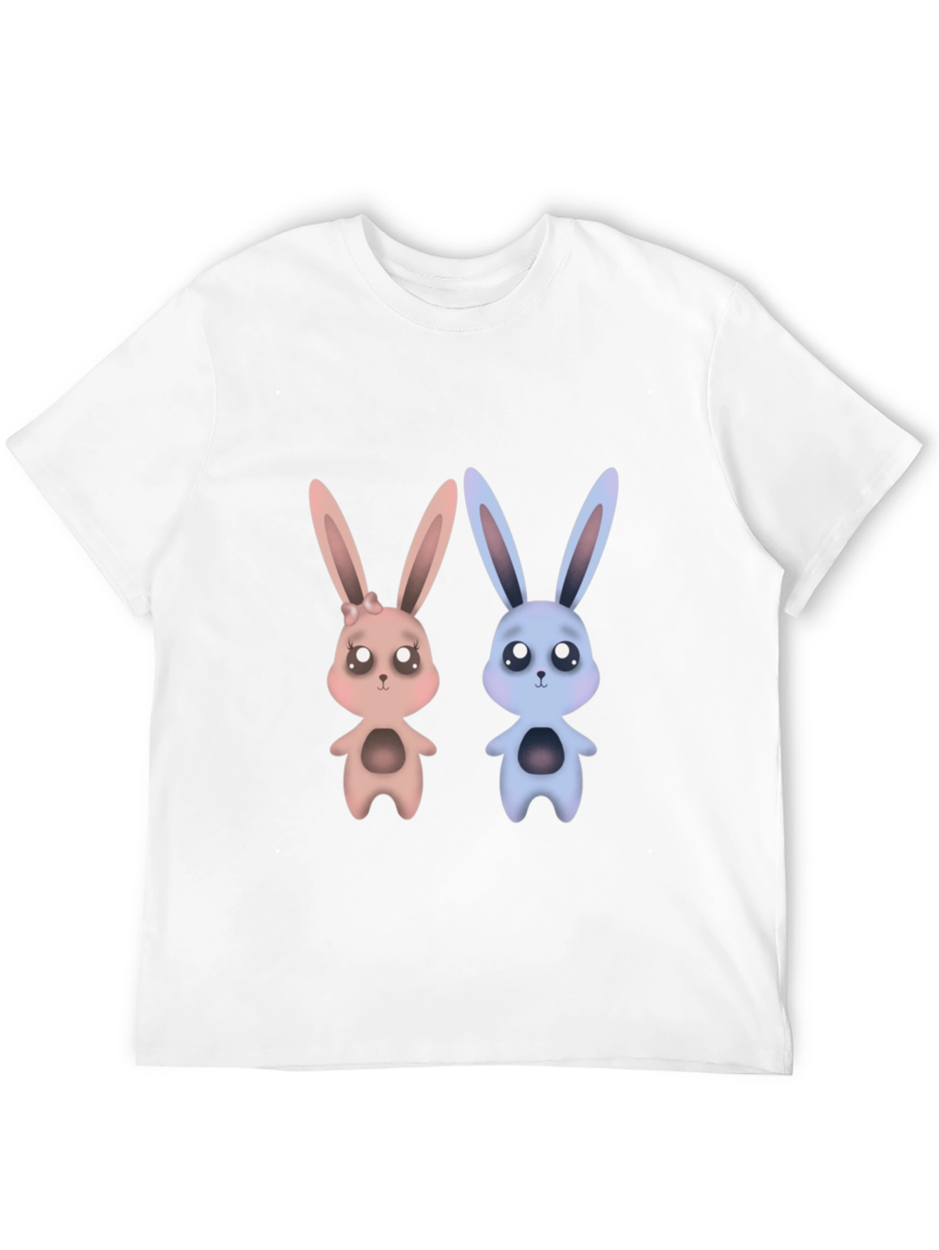 Cute Bunny Graphic Tee - Unisex Black T-Shirt