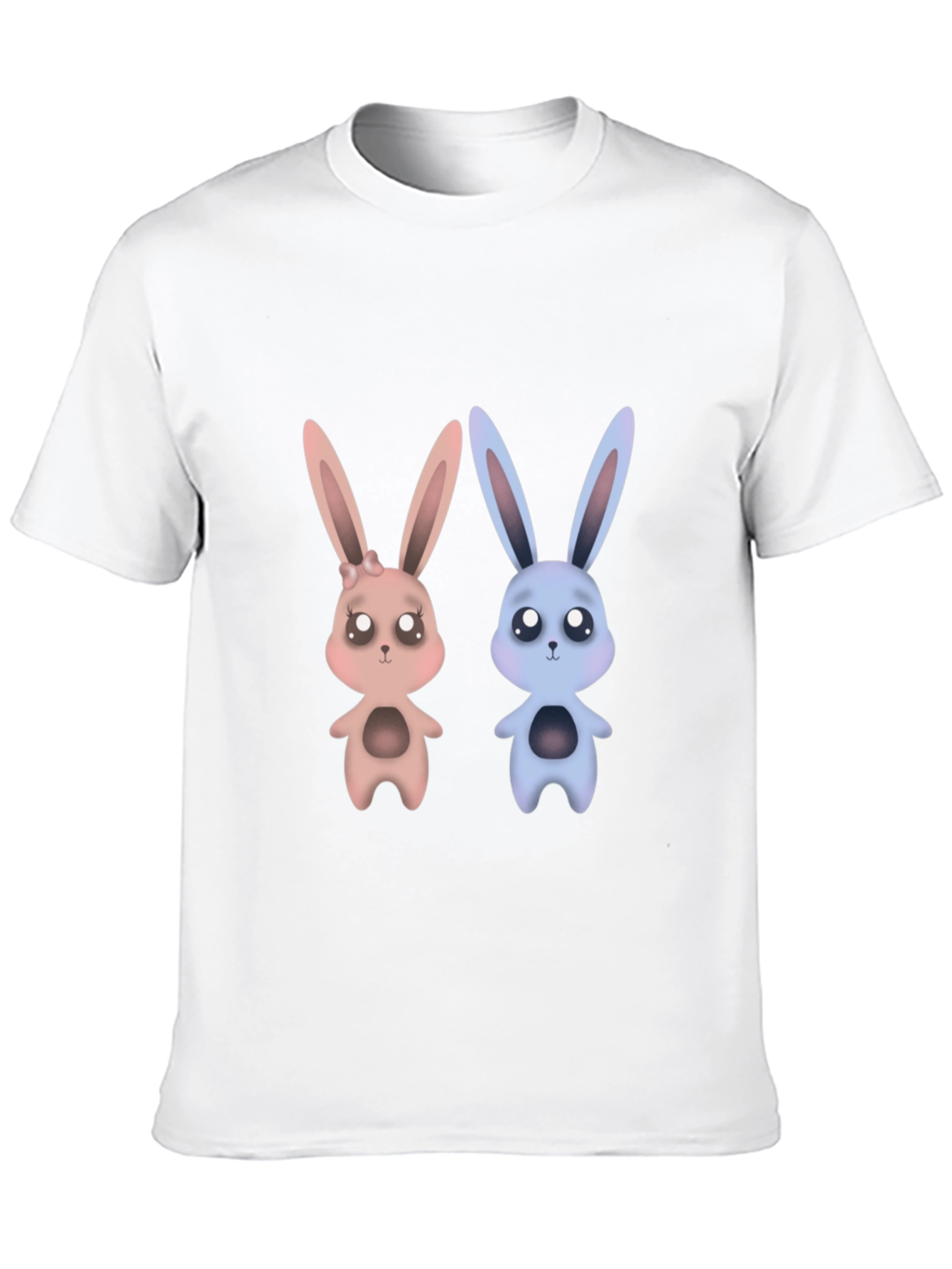 Cute Bunny Graphic Tee - Unisex Black T-Shirt