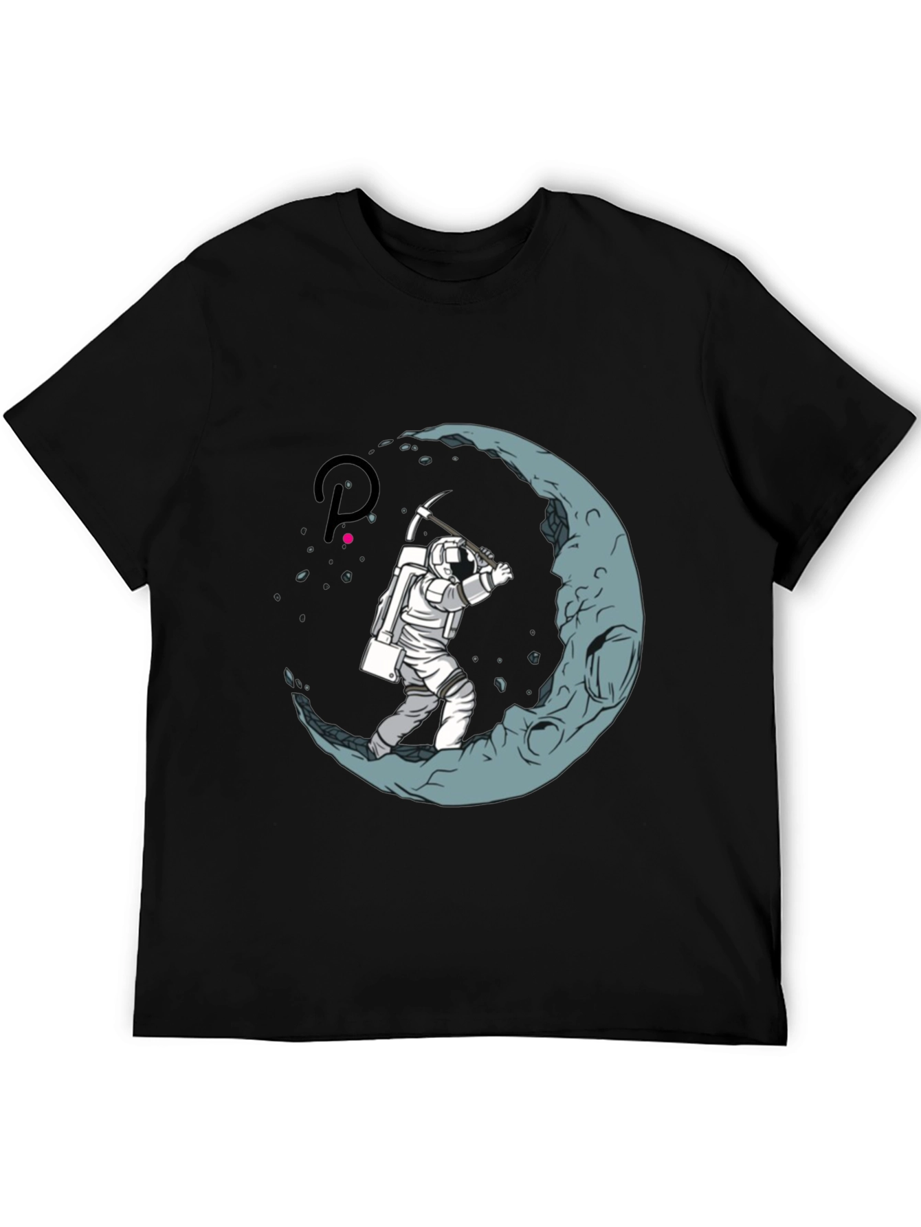 Astronaut Moon Mining Black T-Shirt