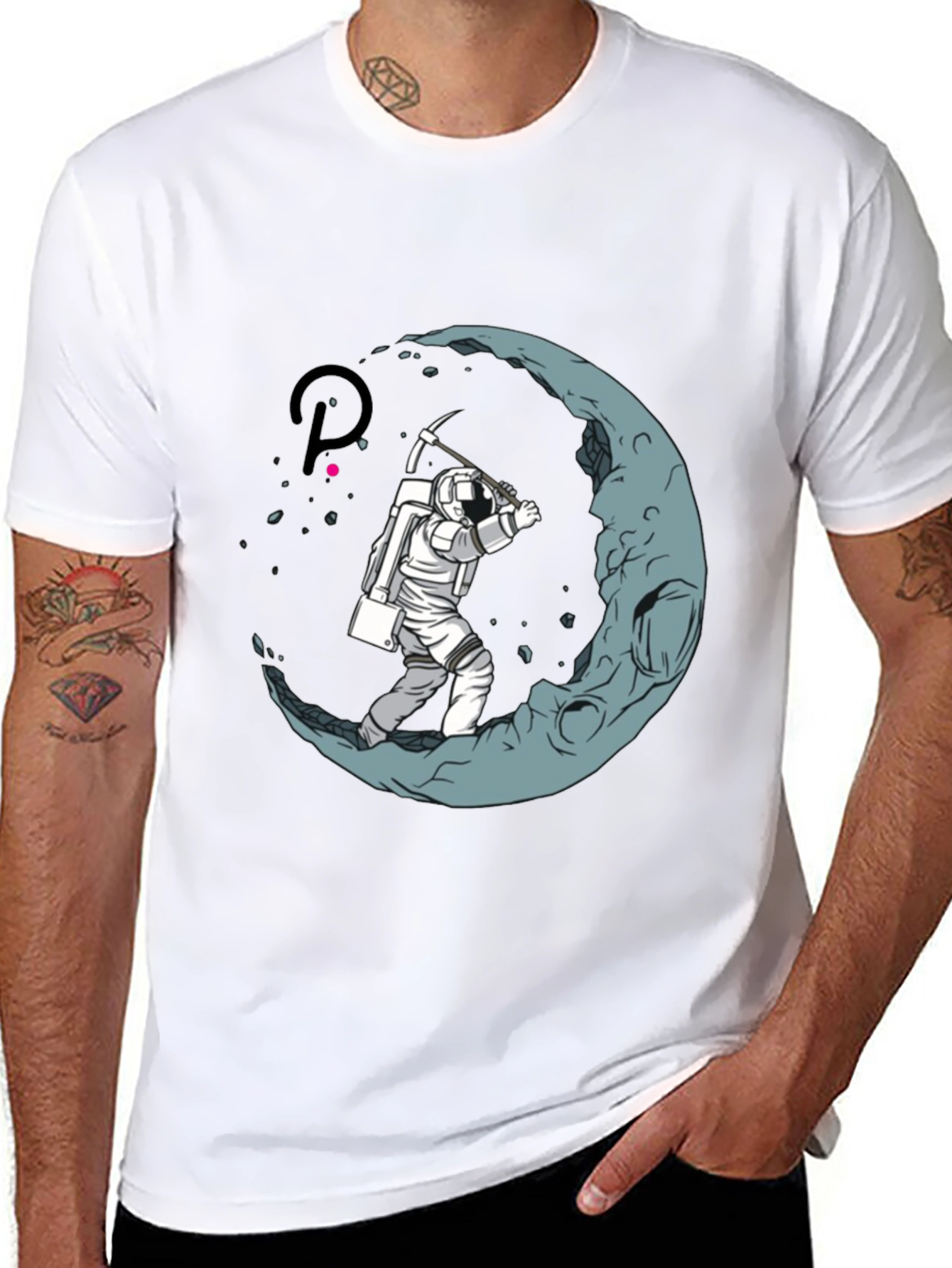 Astronaut Moon Mining Black T-Shirt