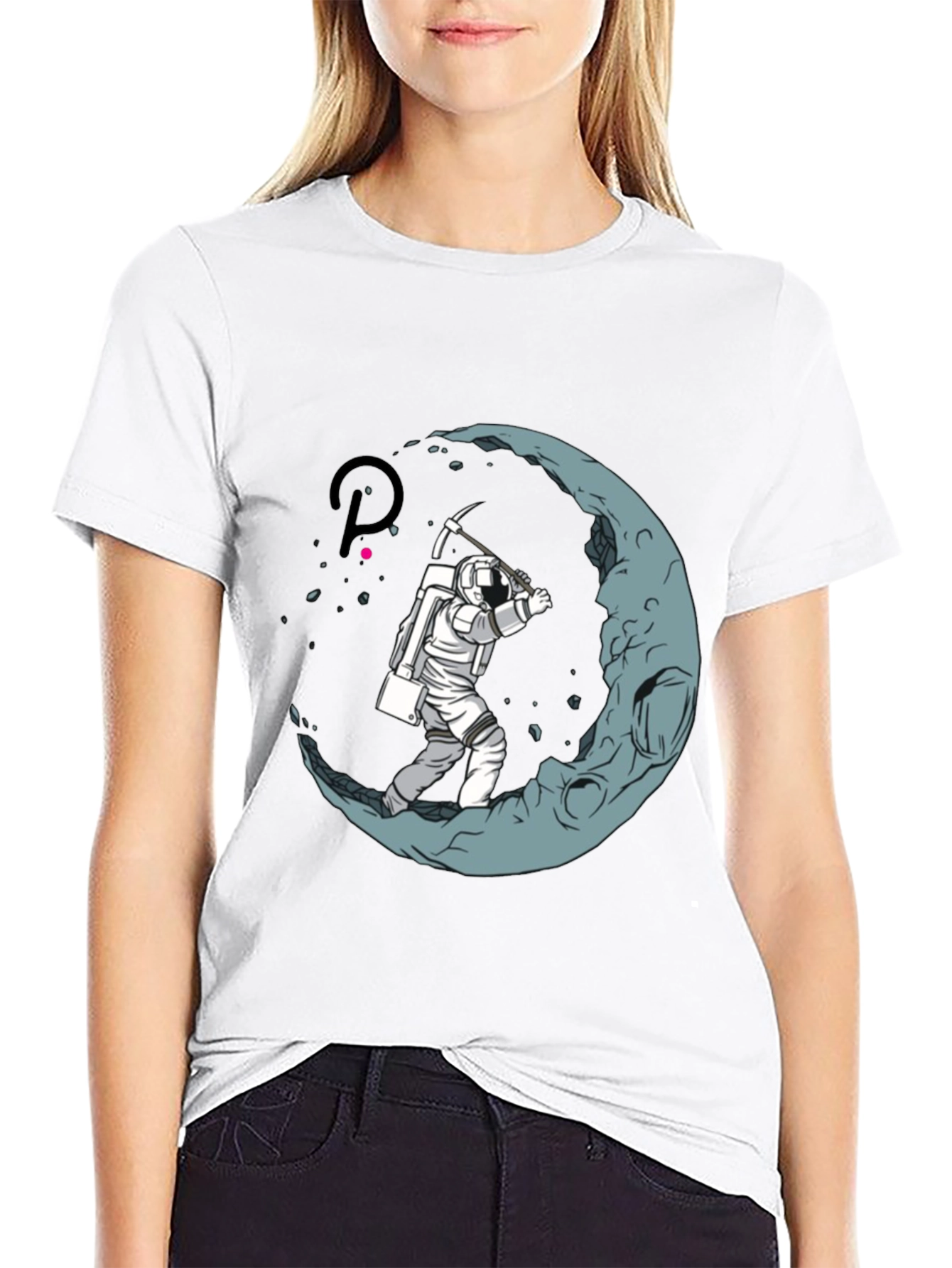Astronaut Moon Mining Black T-Shirt