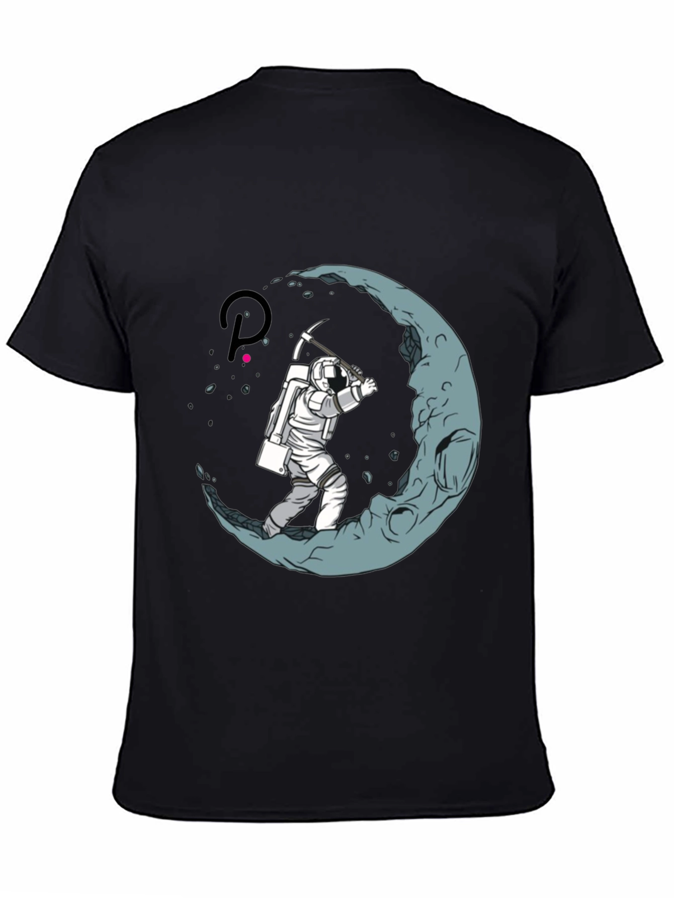 Astronaut Moon Mining Black T-Shirt