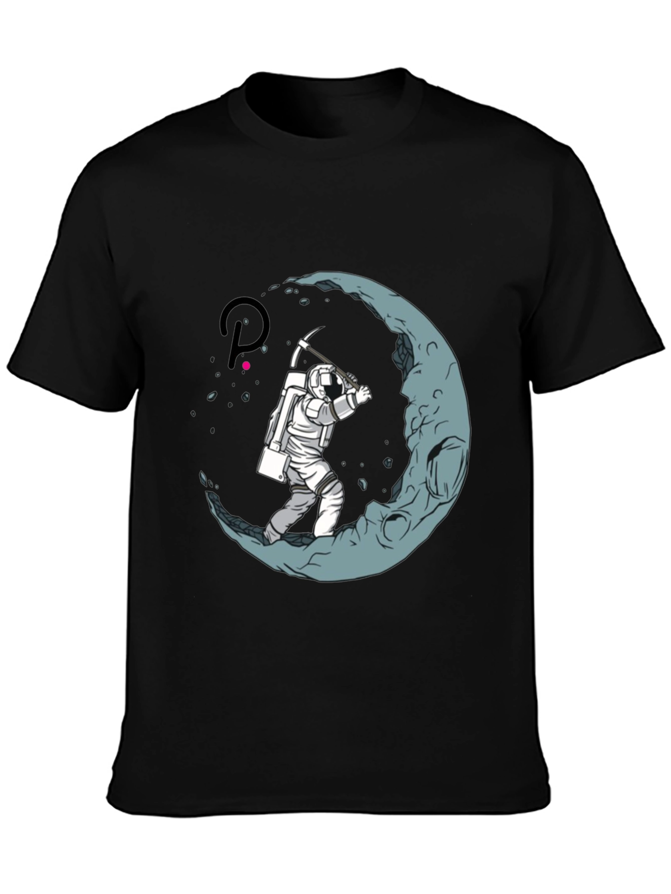 Astronaut Moon Mining Black T-Shirt