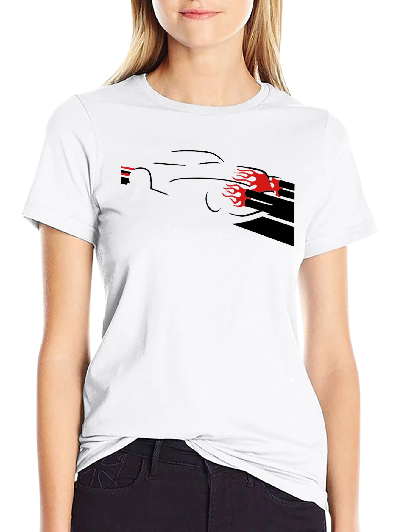 Flame Car Graphic Tee - Black