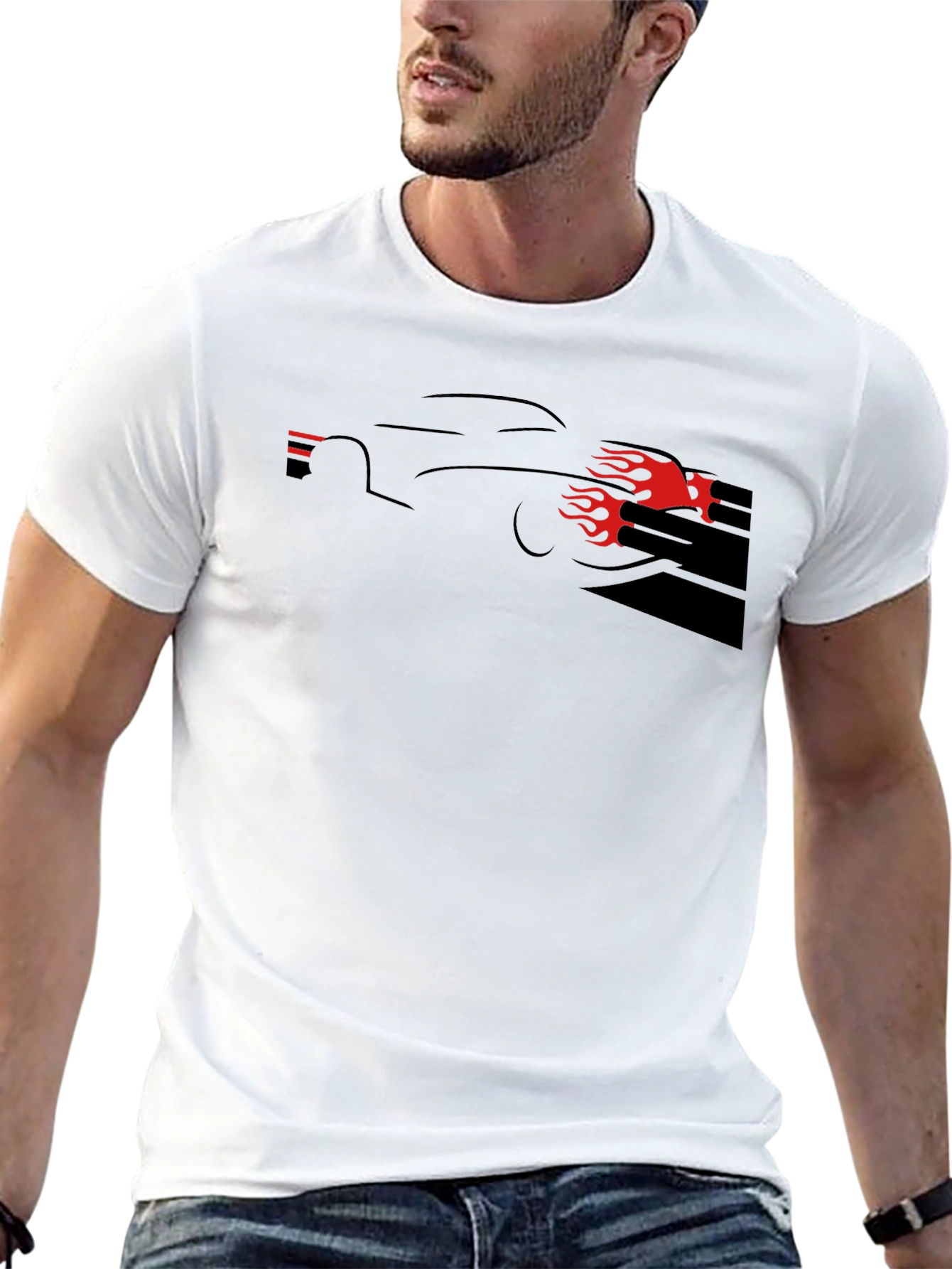 Flame Car Graphic Tee - Black