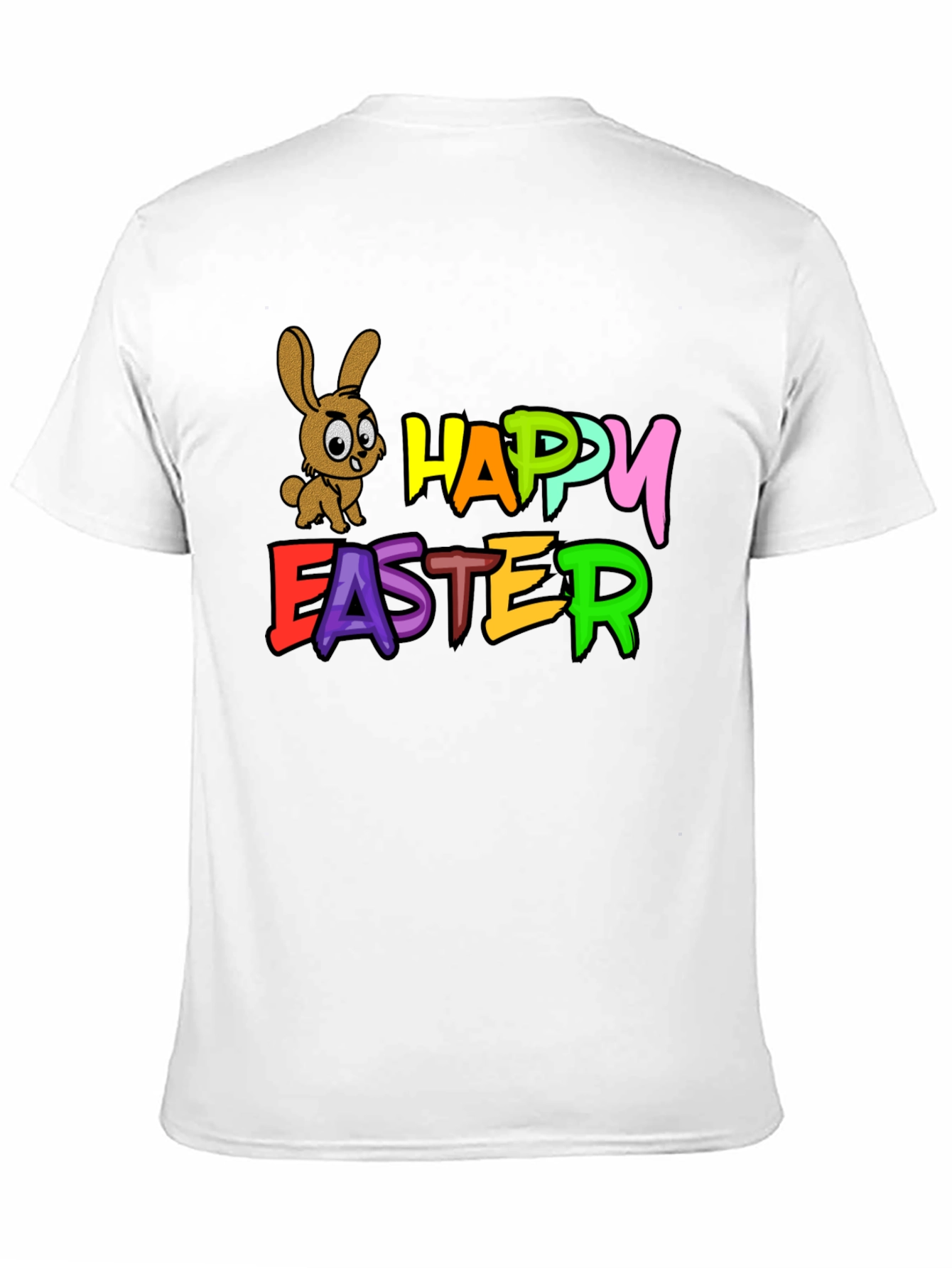 Happy Easter Bunny Black T-Shirt