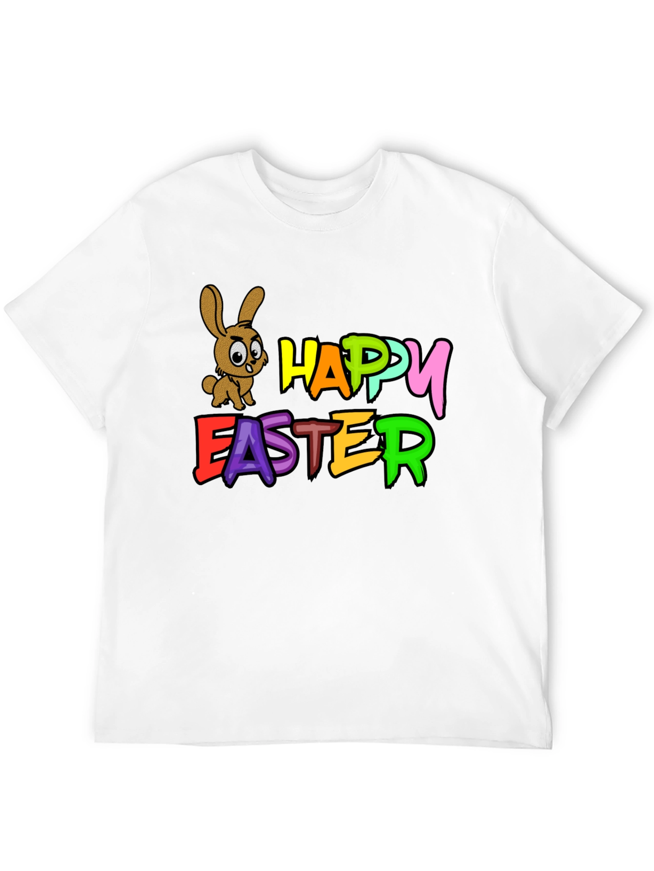 Happy Easter Bunny Black T-Shirt