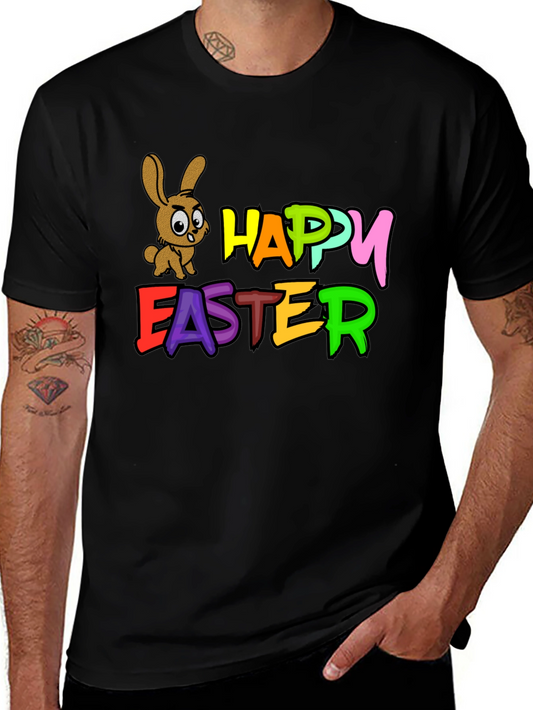 Happy Easter Bunny Black T-Shirt