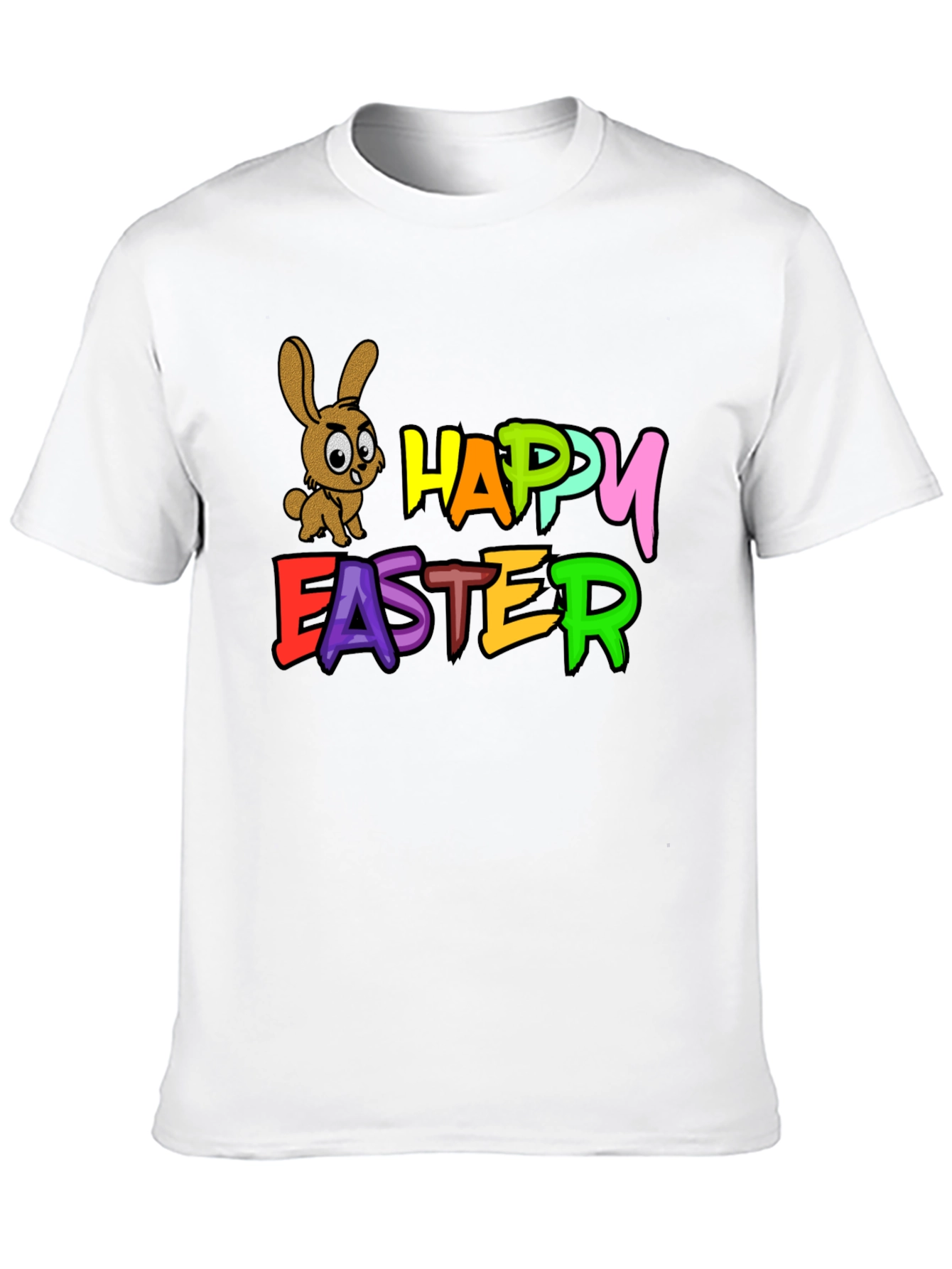 Happy Easter Bunny Black T-Shirt