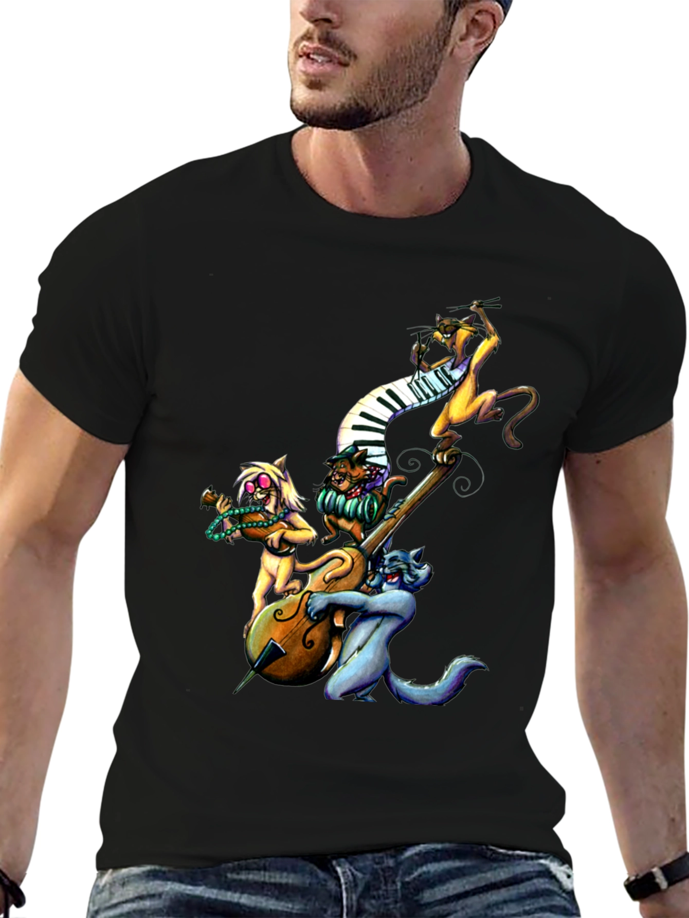 Cool Cats Jazz Band Black T-Shirt