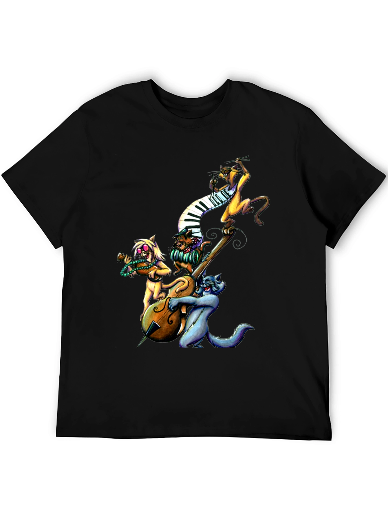 Cool Cats Jazz Band Black T-Shirt