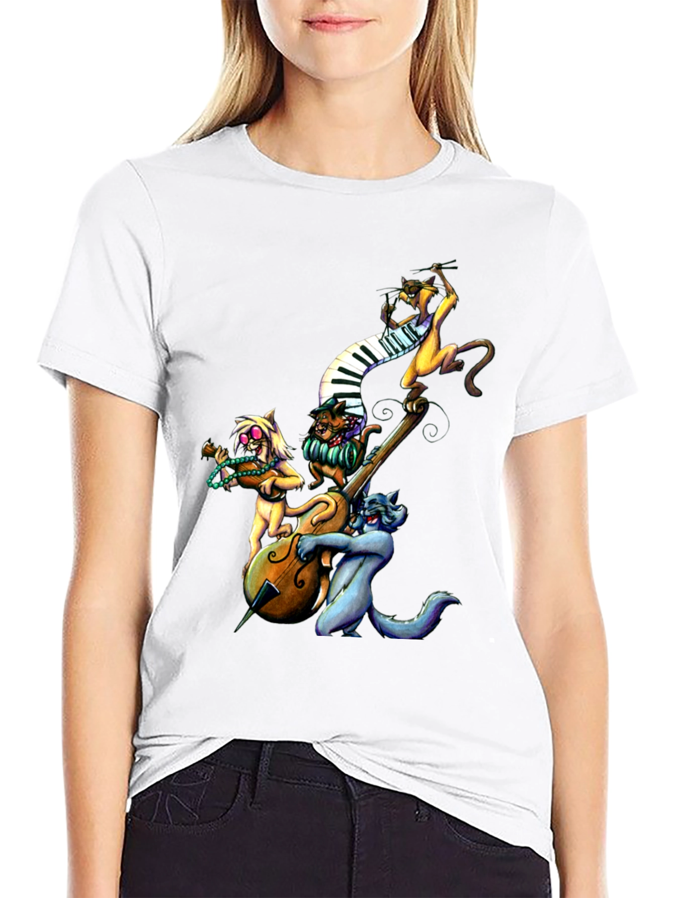 Cool Cats Jazz Band Black T-Shirt