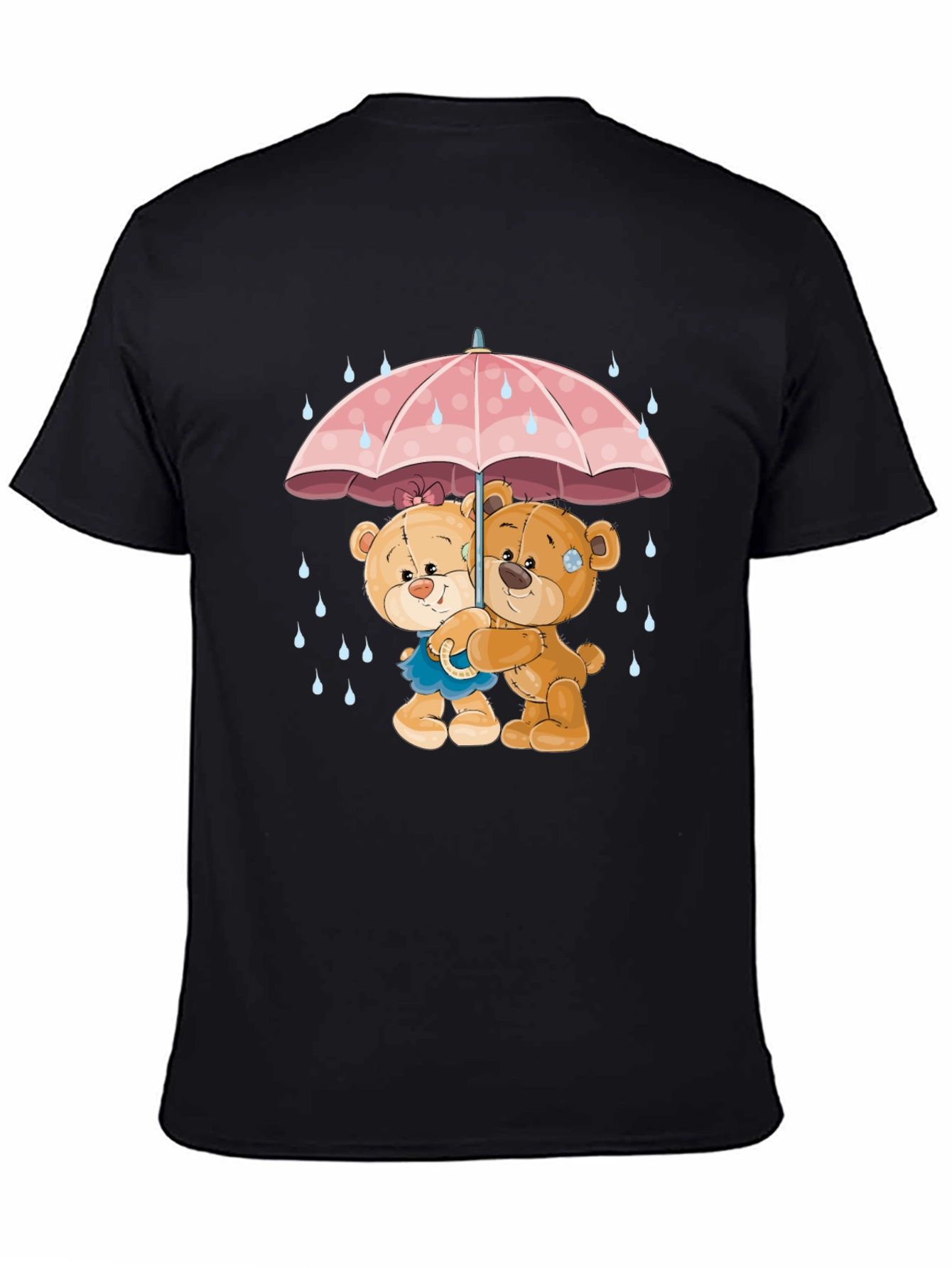 Cute Teddy Bears Under Umbrella Graphic T-Shirt