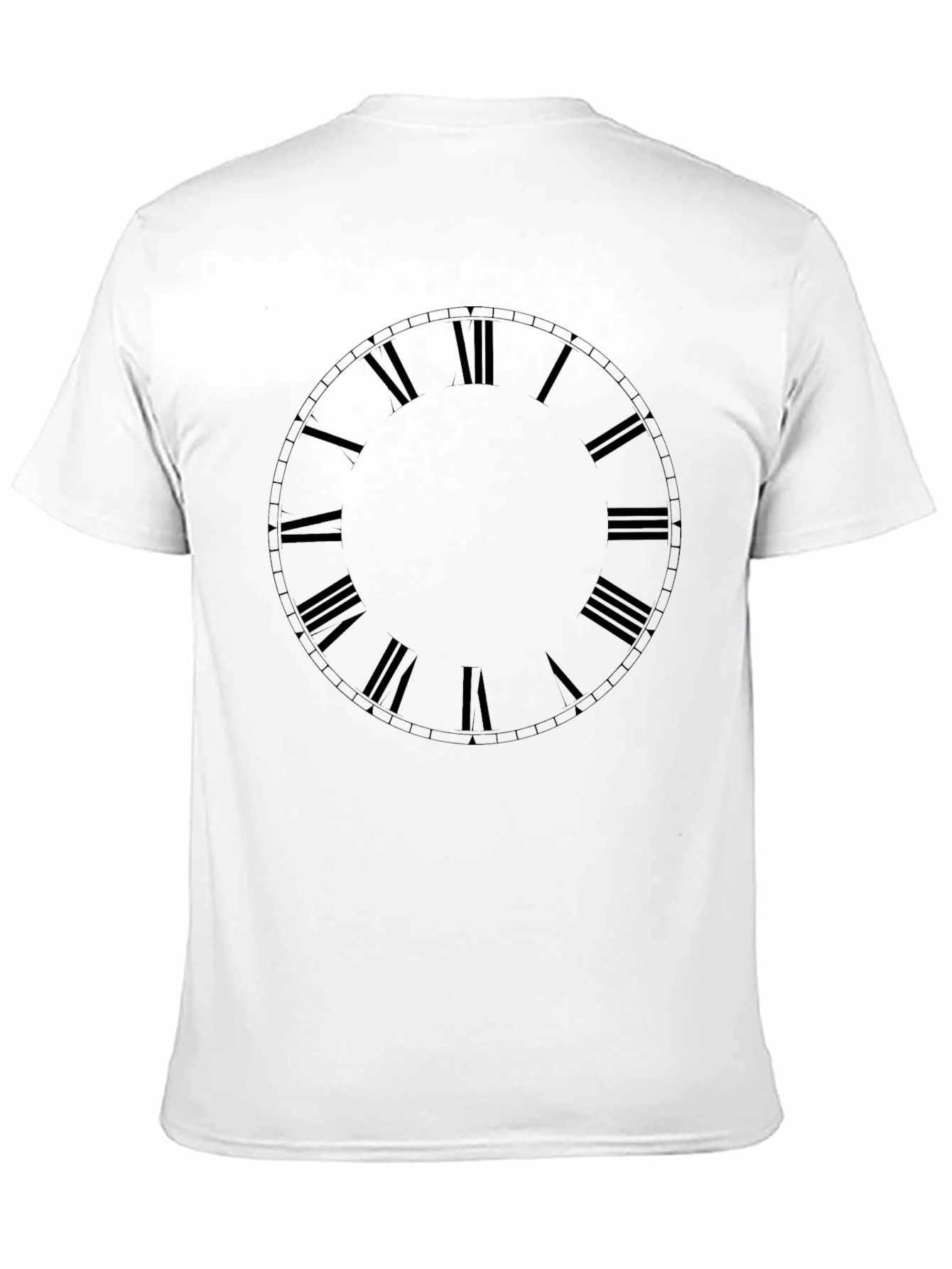 Mens Black Roman Numeral Clock Face T-Shirt