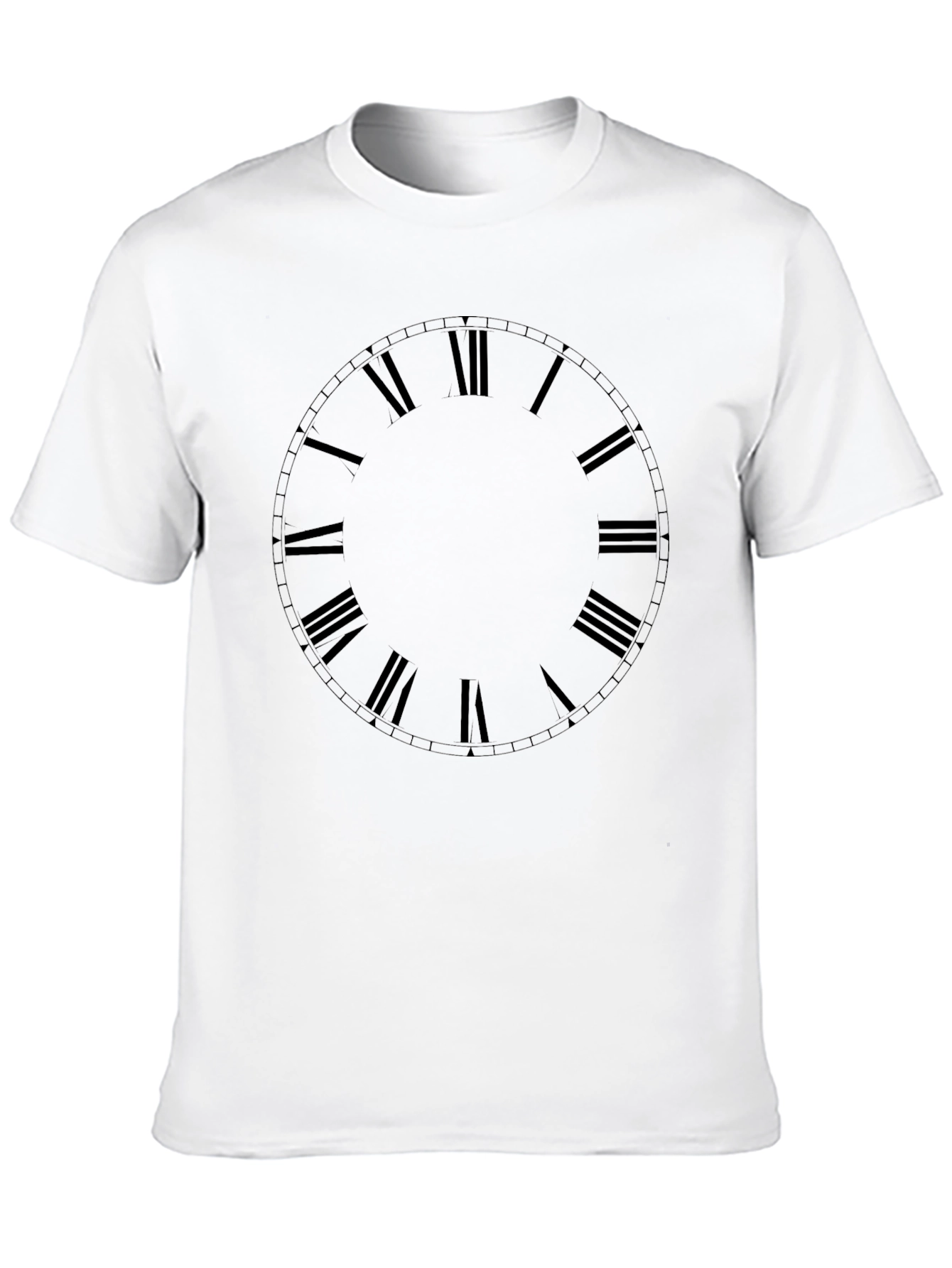 Mens Black Roman Numeral Clock Face T-Shirt