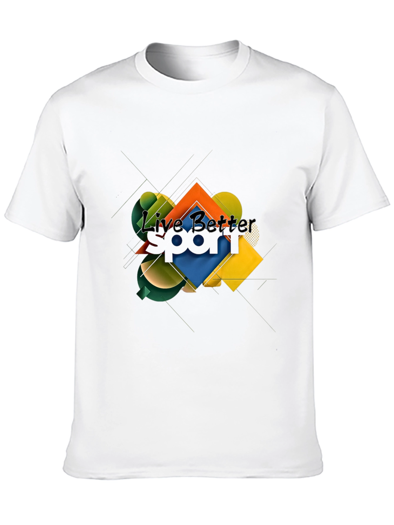 Live Better Graphic T-Shirt - Abstract Geometric Design