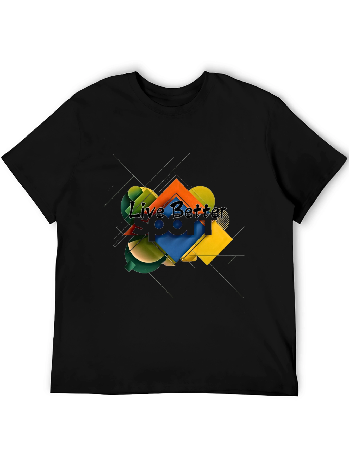 Live Better Graphic T-Shirt - Abstract Geometric Design