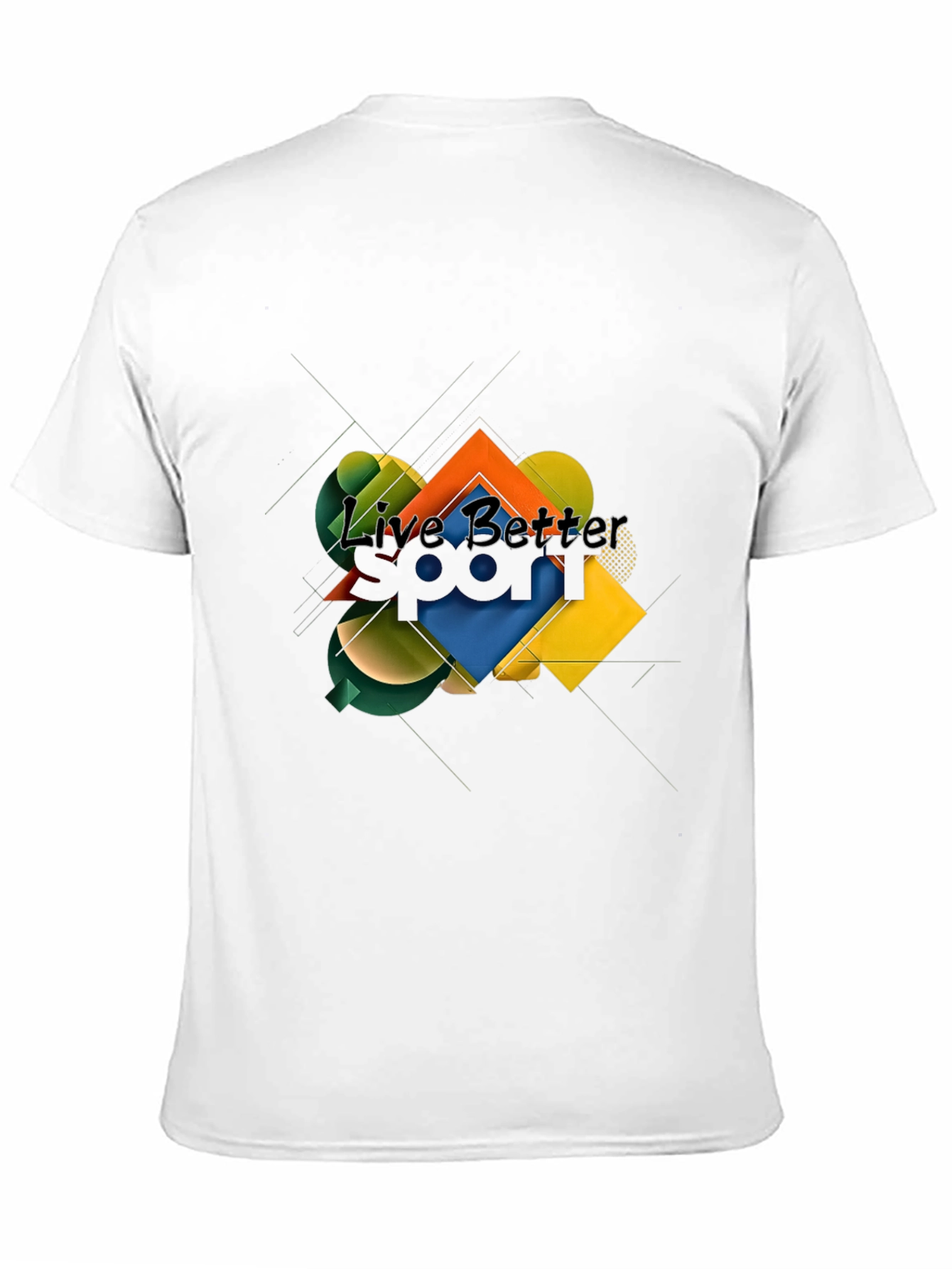 Live Better Graphic T-Shirt - Abstract Geometric Design