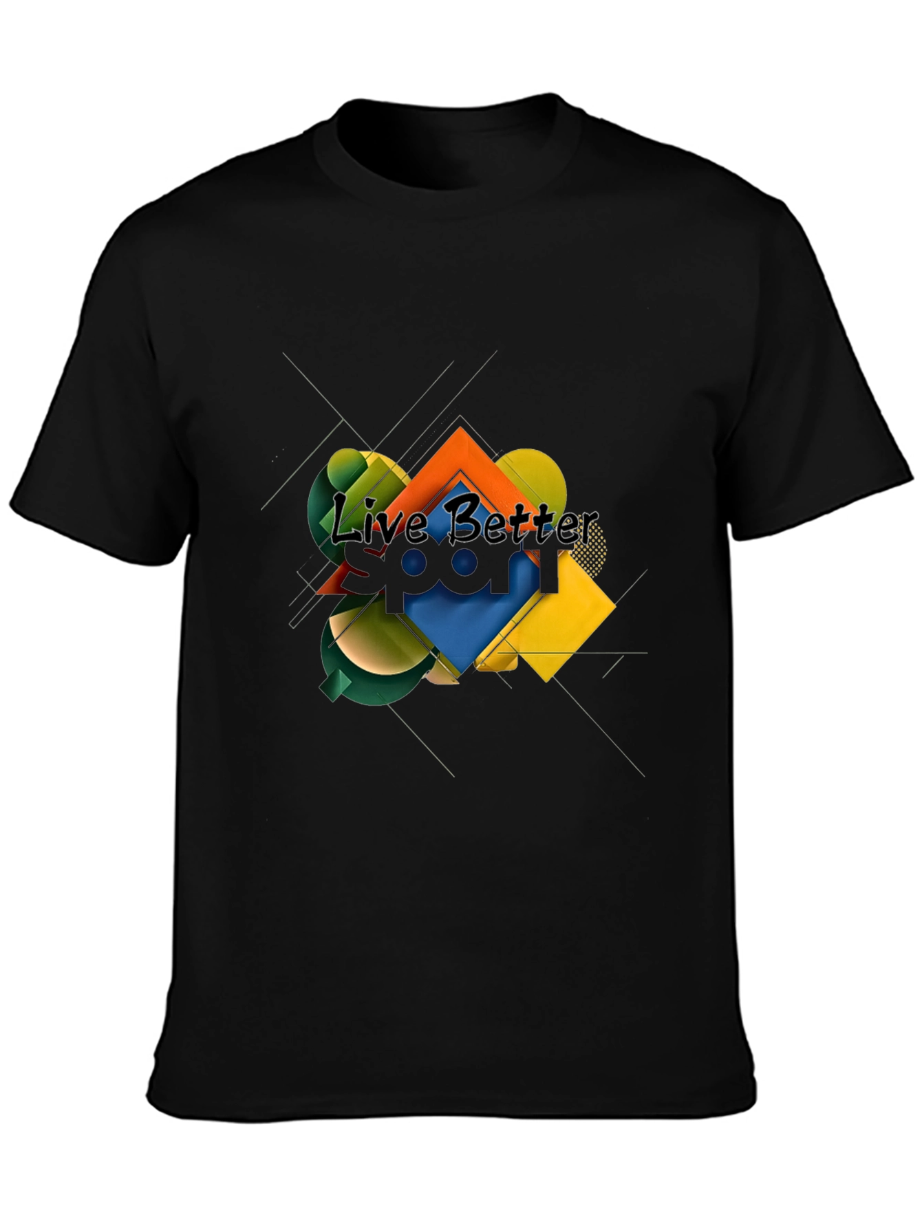 Live Better Graphic T-Shirt - Abstract Geometric Design
