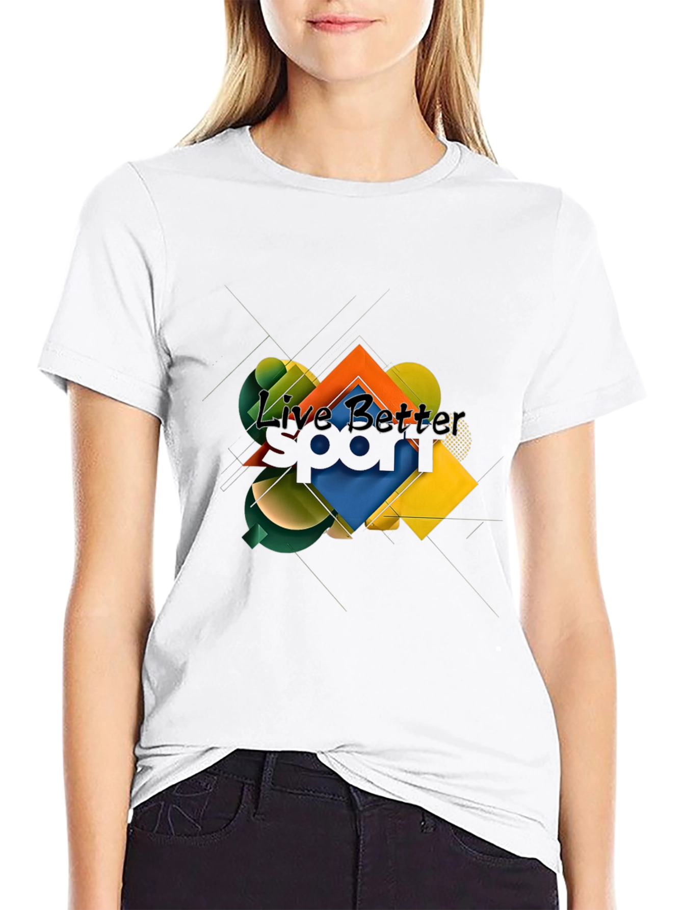 Live Better Graphic T-Shirt - Abstract Geometric Design