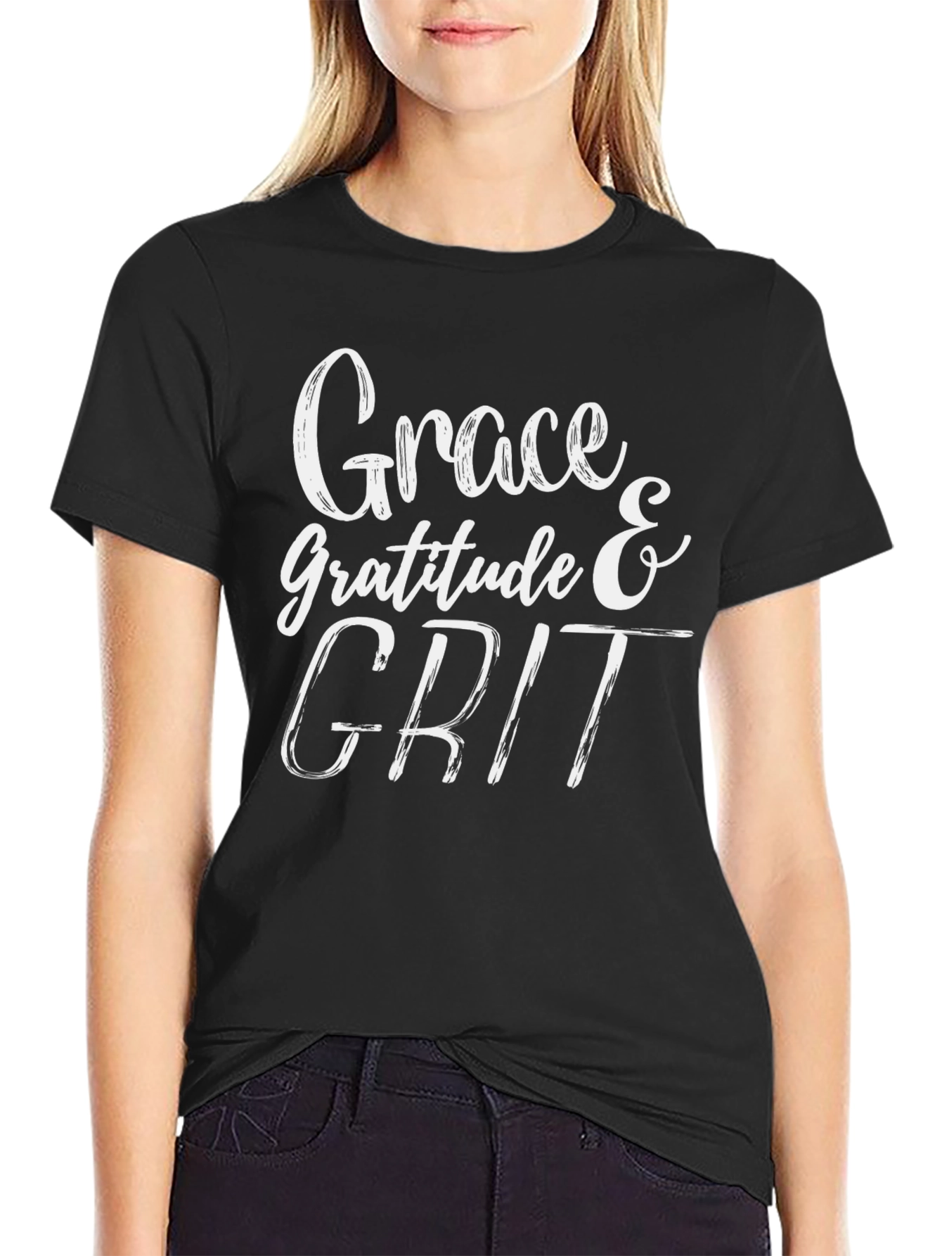 Grace Gratitude Grit Black T-Shirt