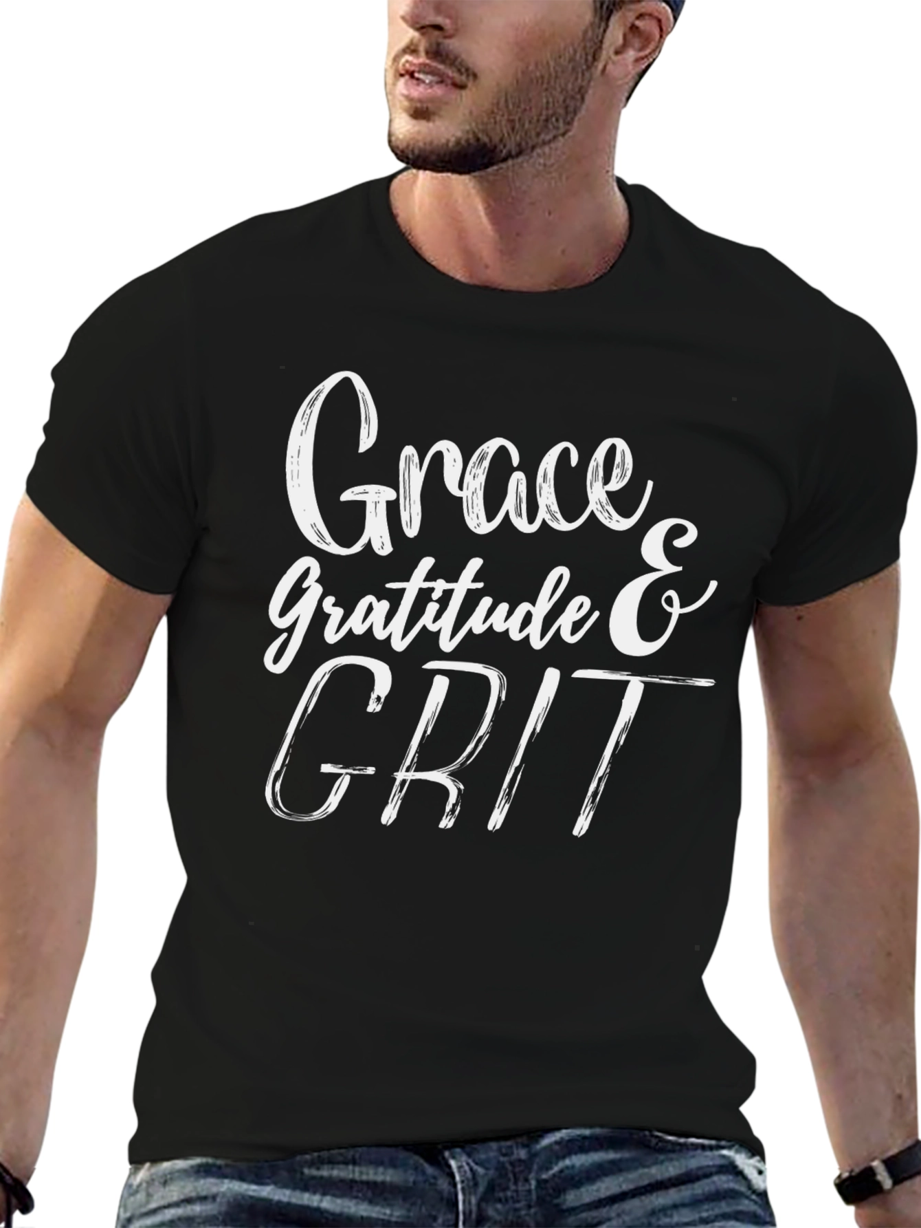 Grace Gratitude Grit Black T-Shirt