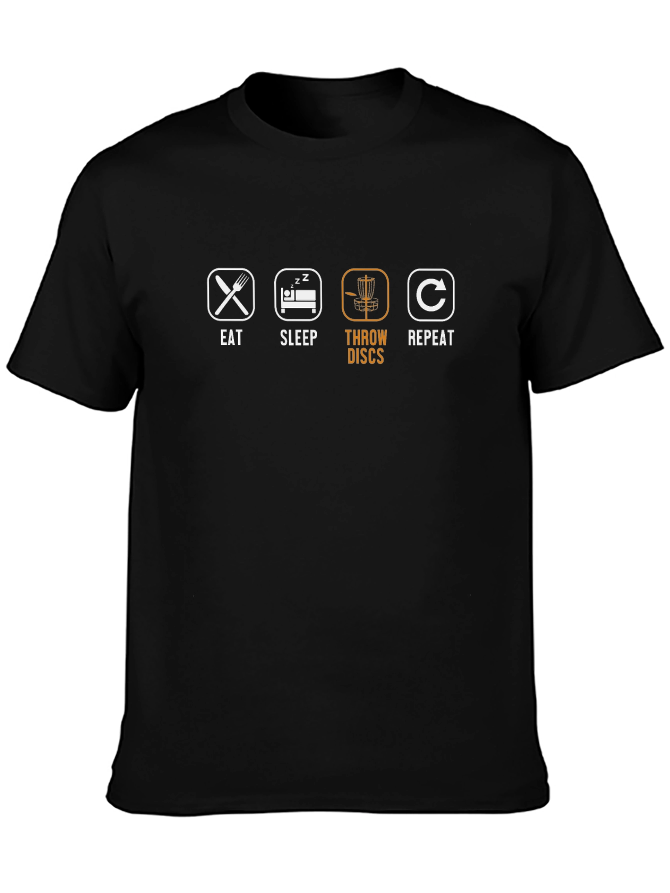 Eat Sleep Throw Discs Repeat Black T-Shirt