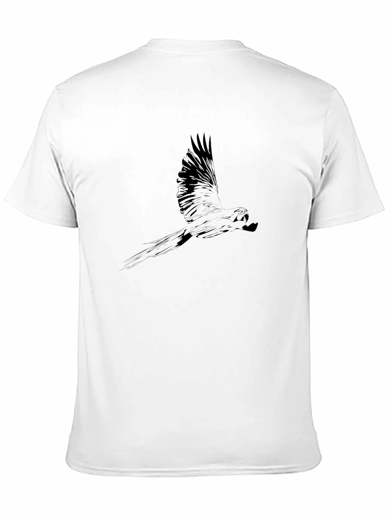 Mens Black Parrot Graphic Tee