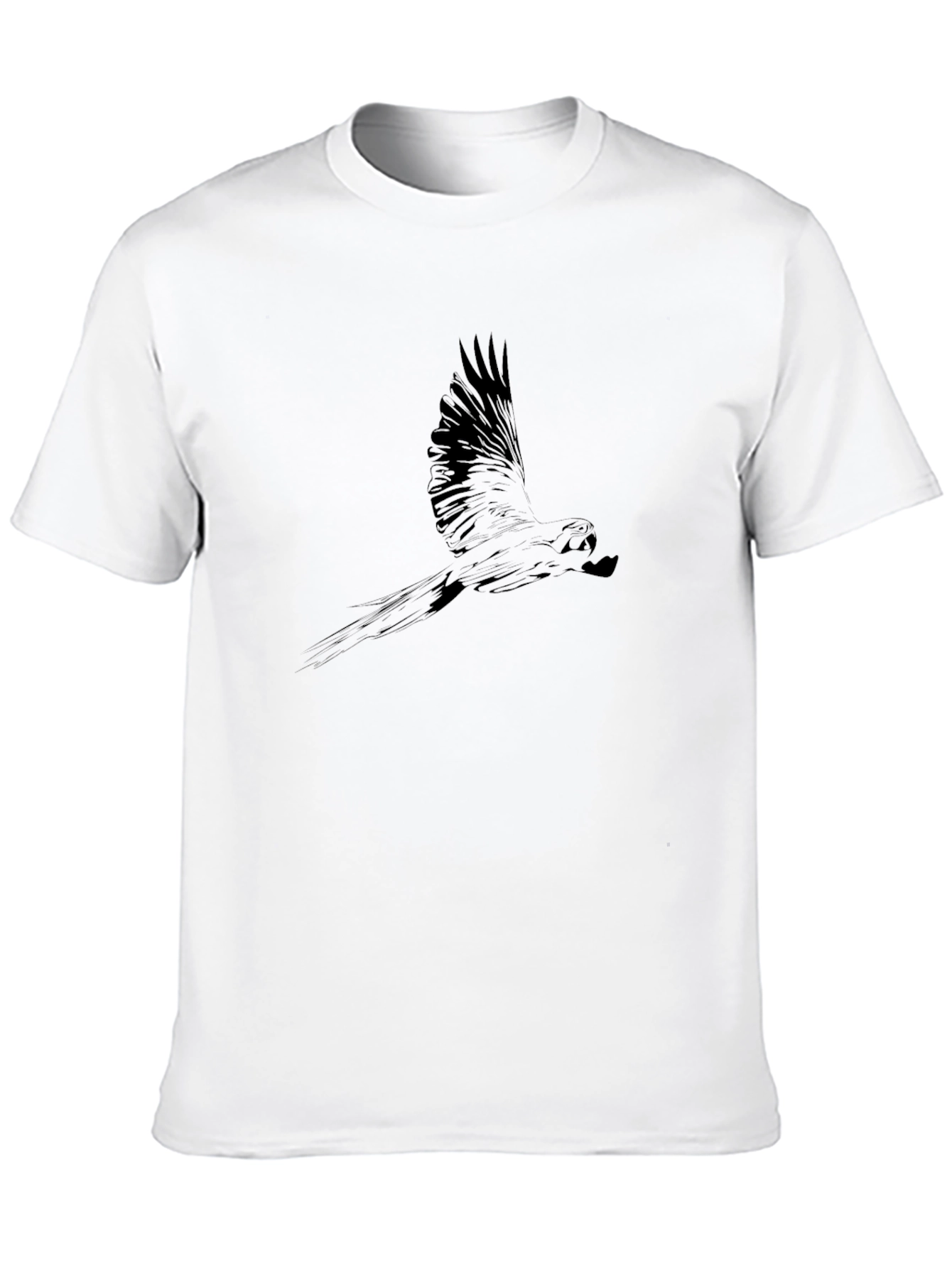 Mens Black Parrot Graphic Tee
