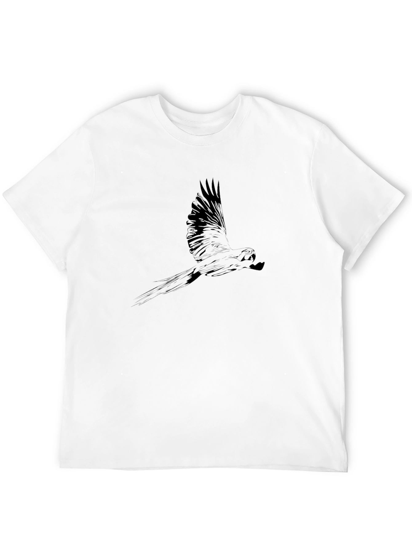 Mens Black Parrot Graphic Tee