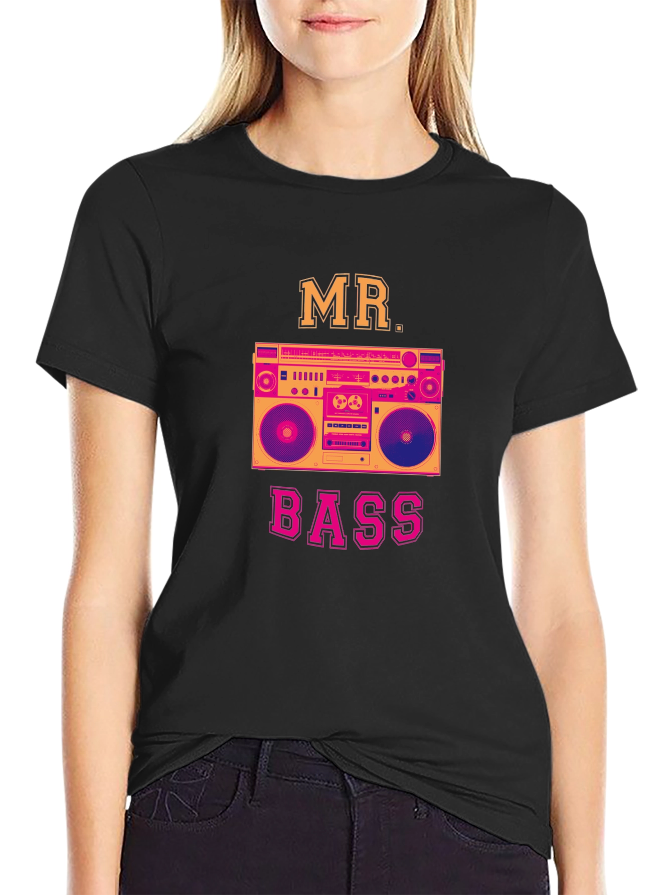 Mr. Bass Graphic T-Shirt - Retro Boombox Design