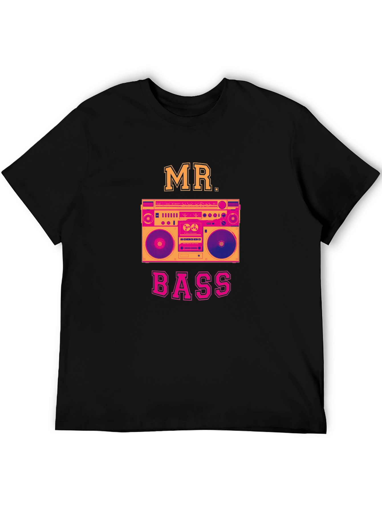 Mr. Bass Graphic T-Shirt - Retro Boombox Design