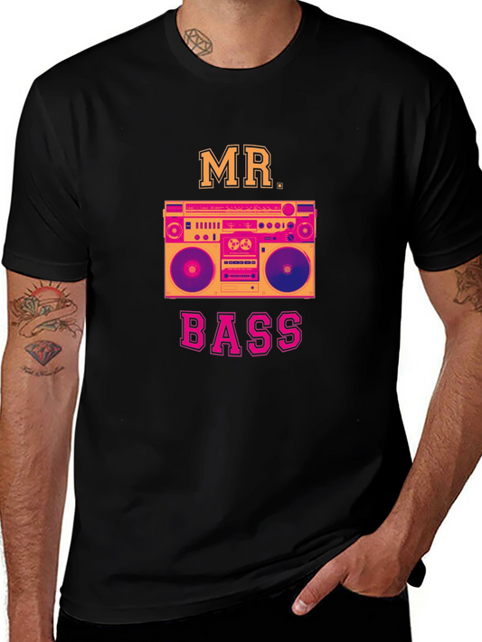 Mr. Bass Graphic T-Shirt - Retro Boombox Design