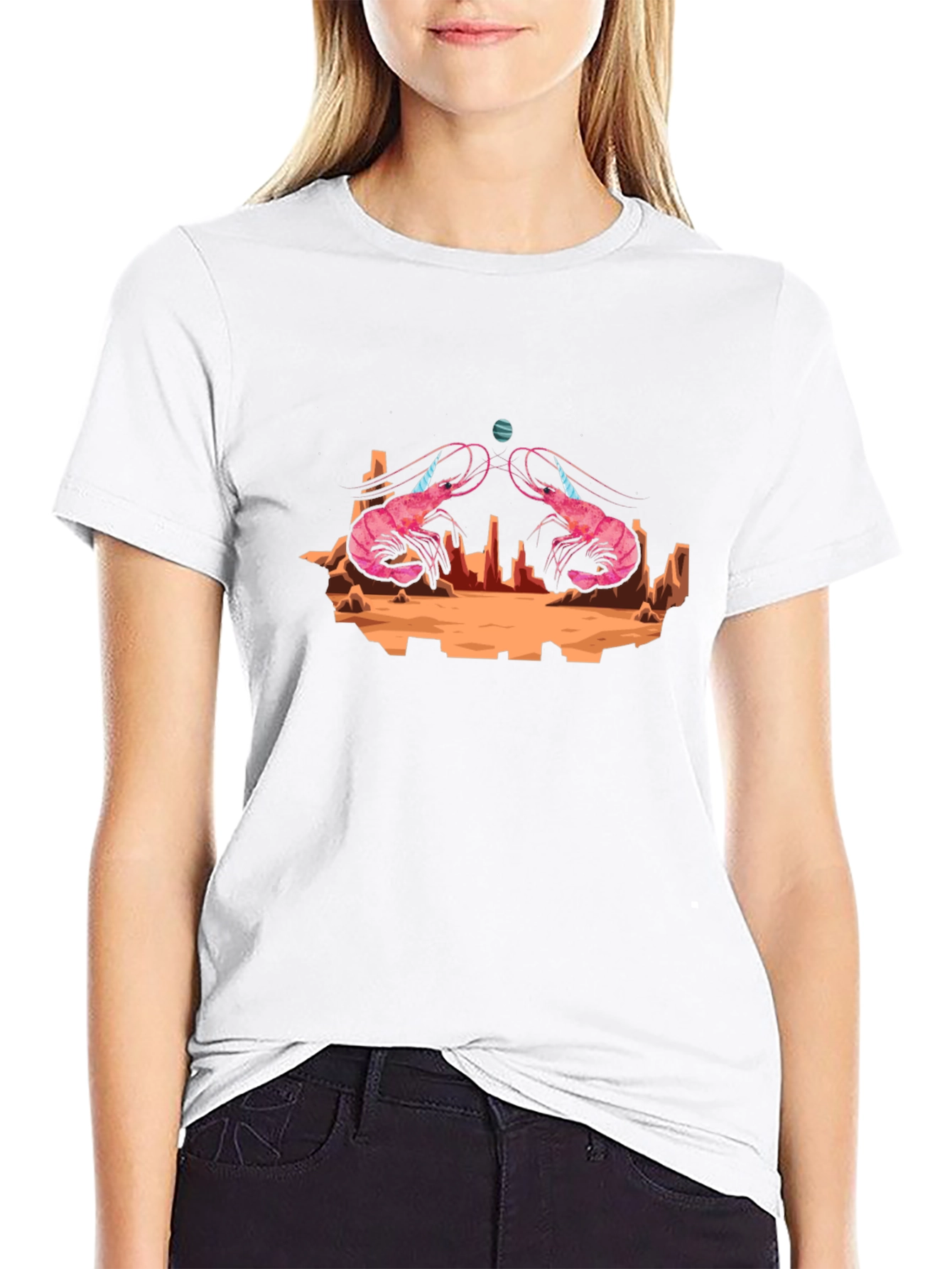 Shrimp Planet Graphic Tee - Black Cotton T-Shirt