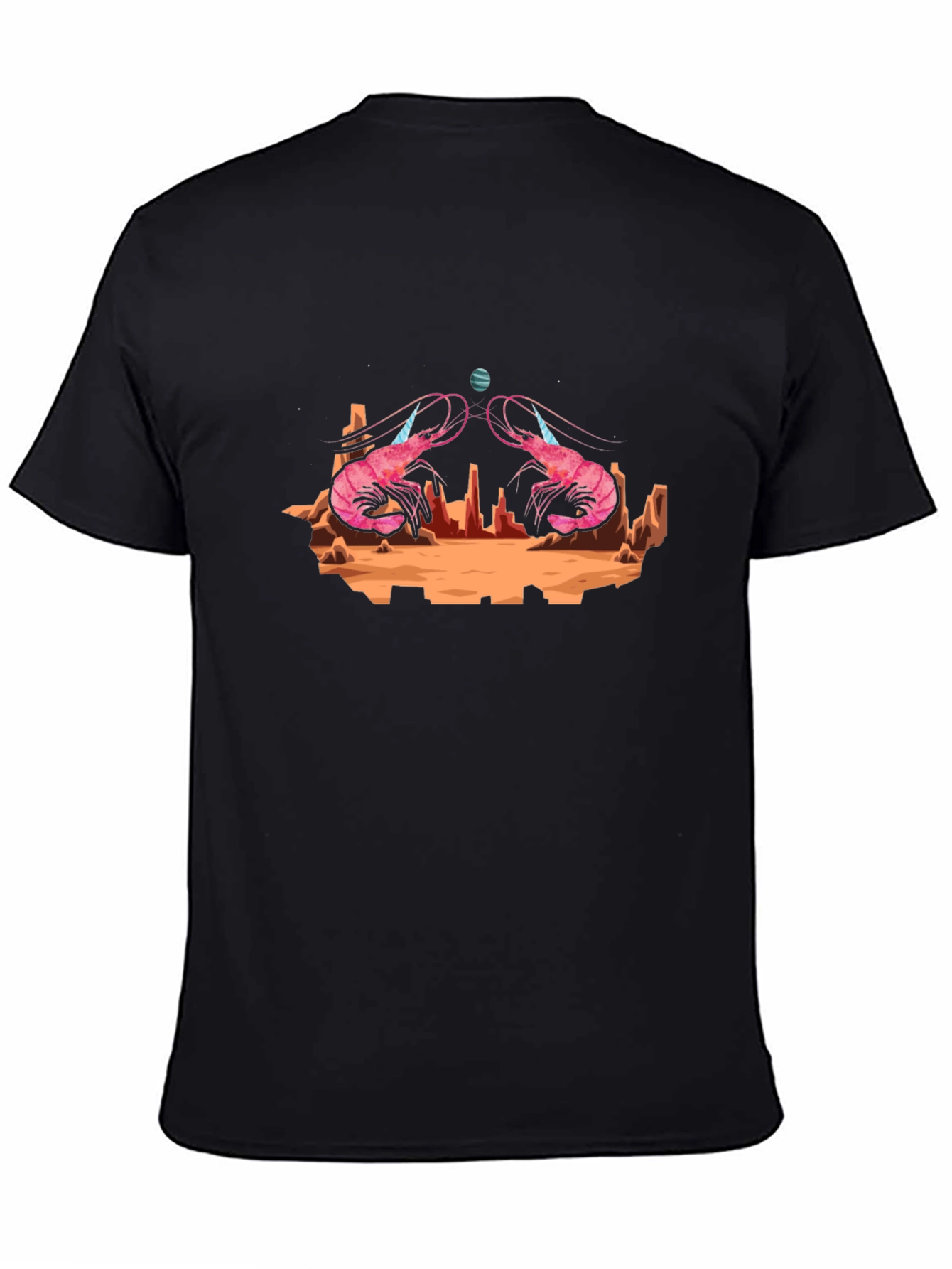 Shrimp Planet Graphic Tee - Black Cotton T-Shirt