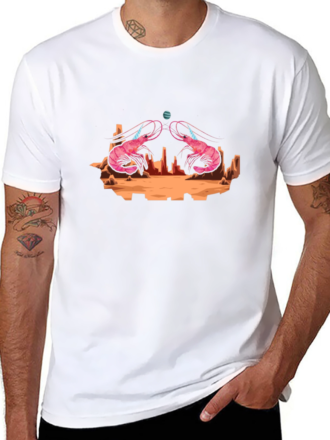 Shrimp Planet Graphic Tee - Black Cotton T-Shirt