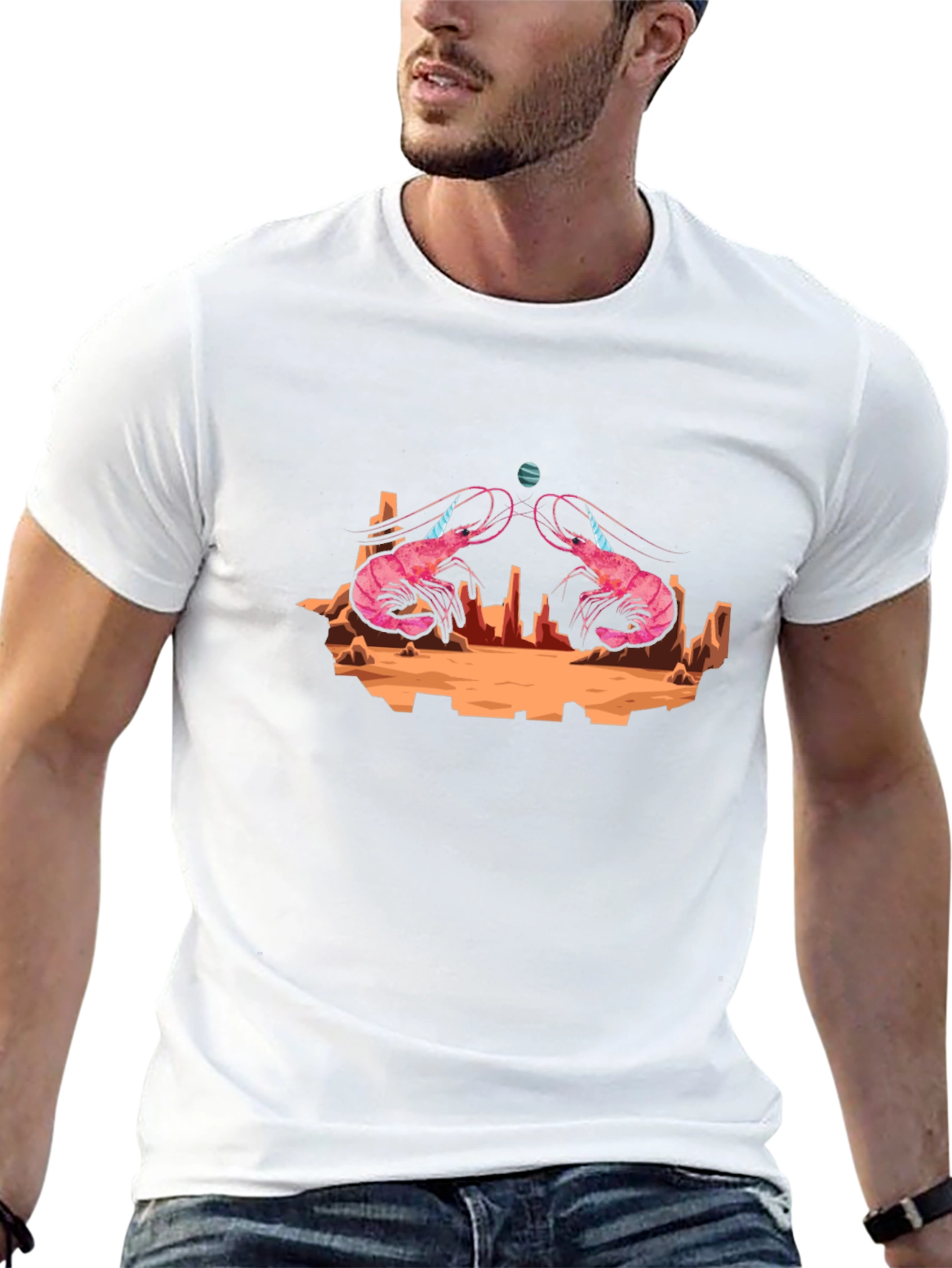 Shrimp Planet Graphic Tee - Black Cotton T-Shirt