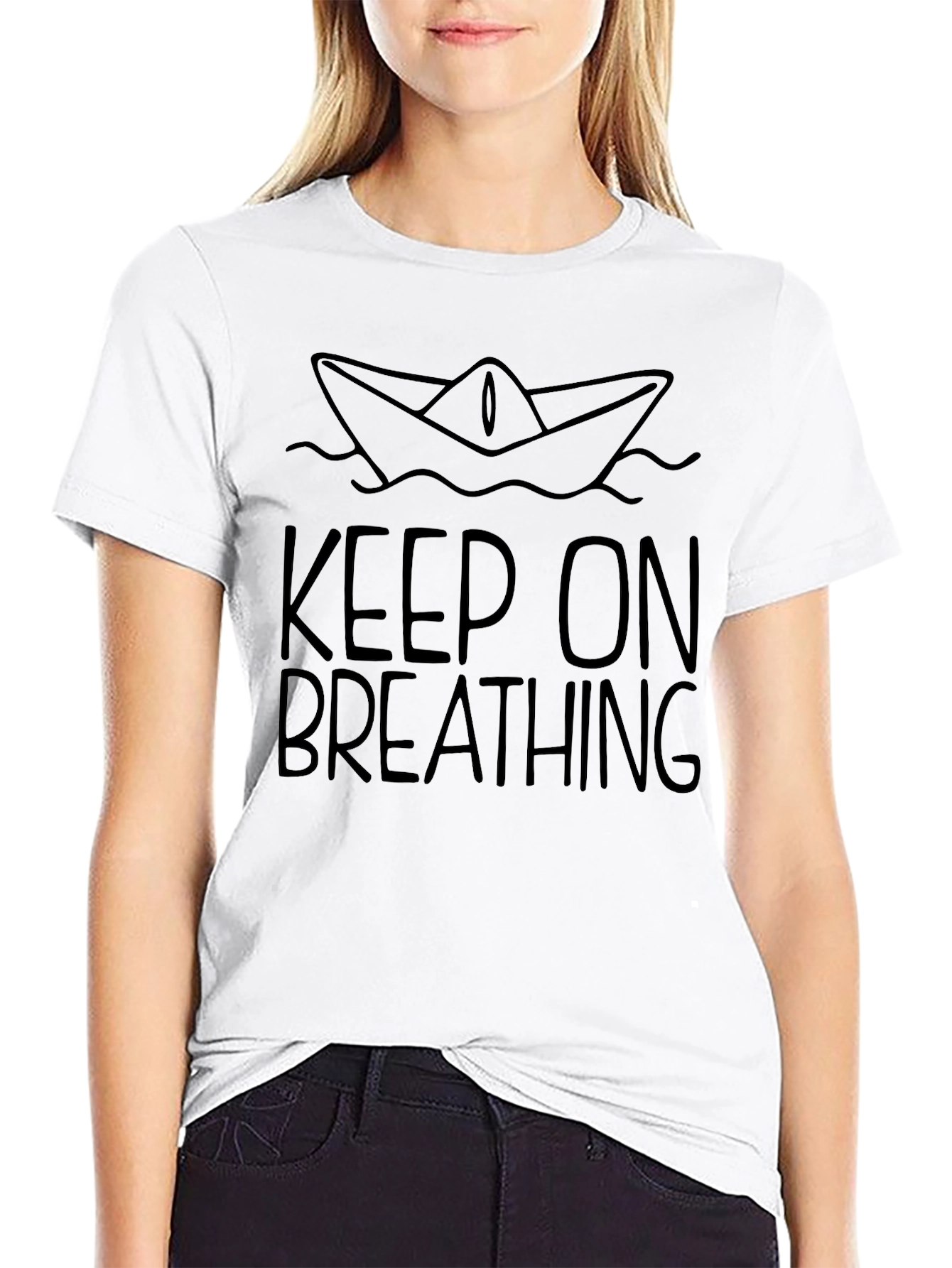 Keep On Breathing T-Shirt - Black Graphic Tee