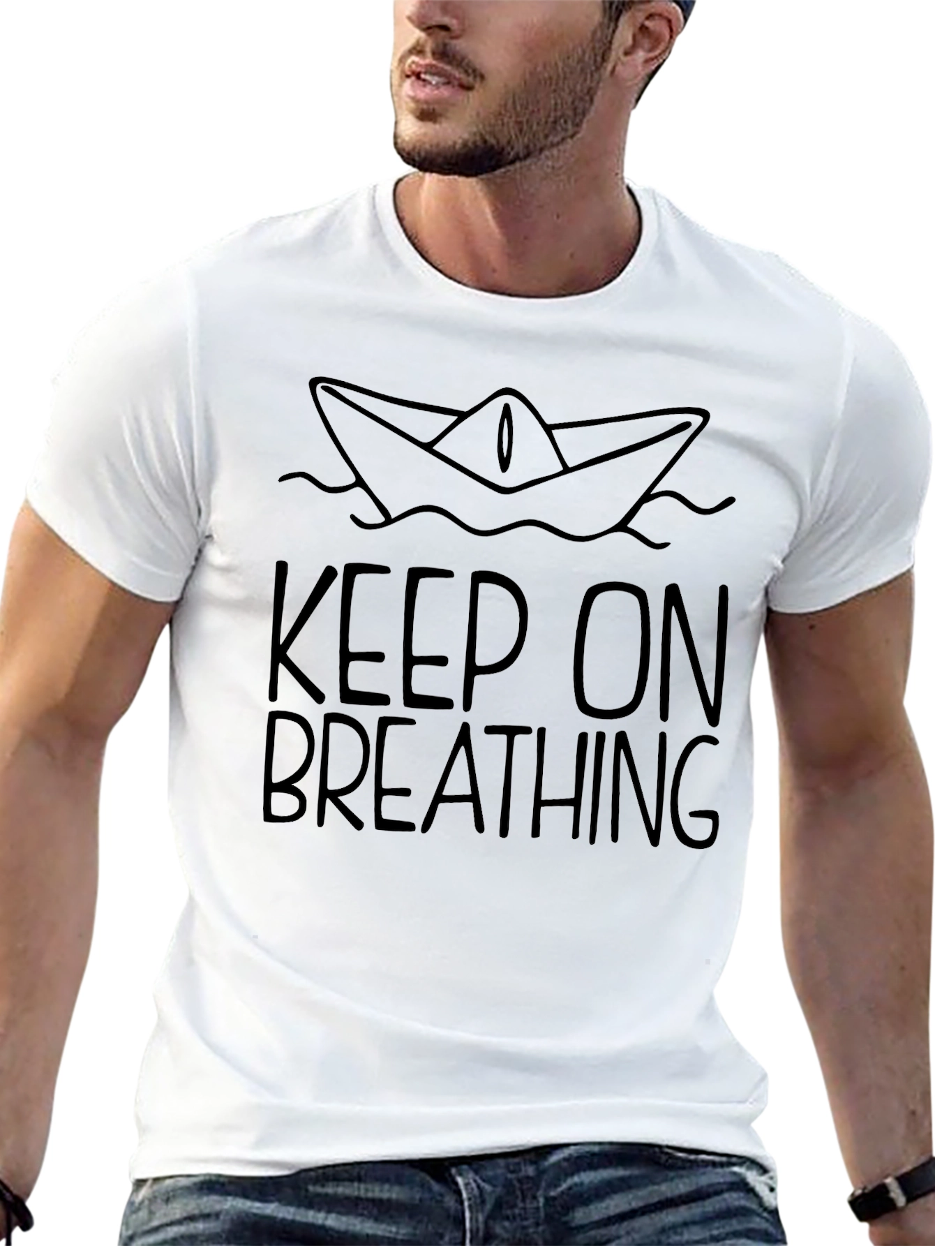 Keep On Breathing T-Shirt - Black Graphic Tee