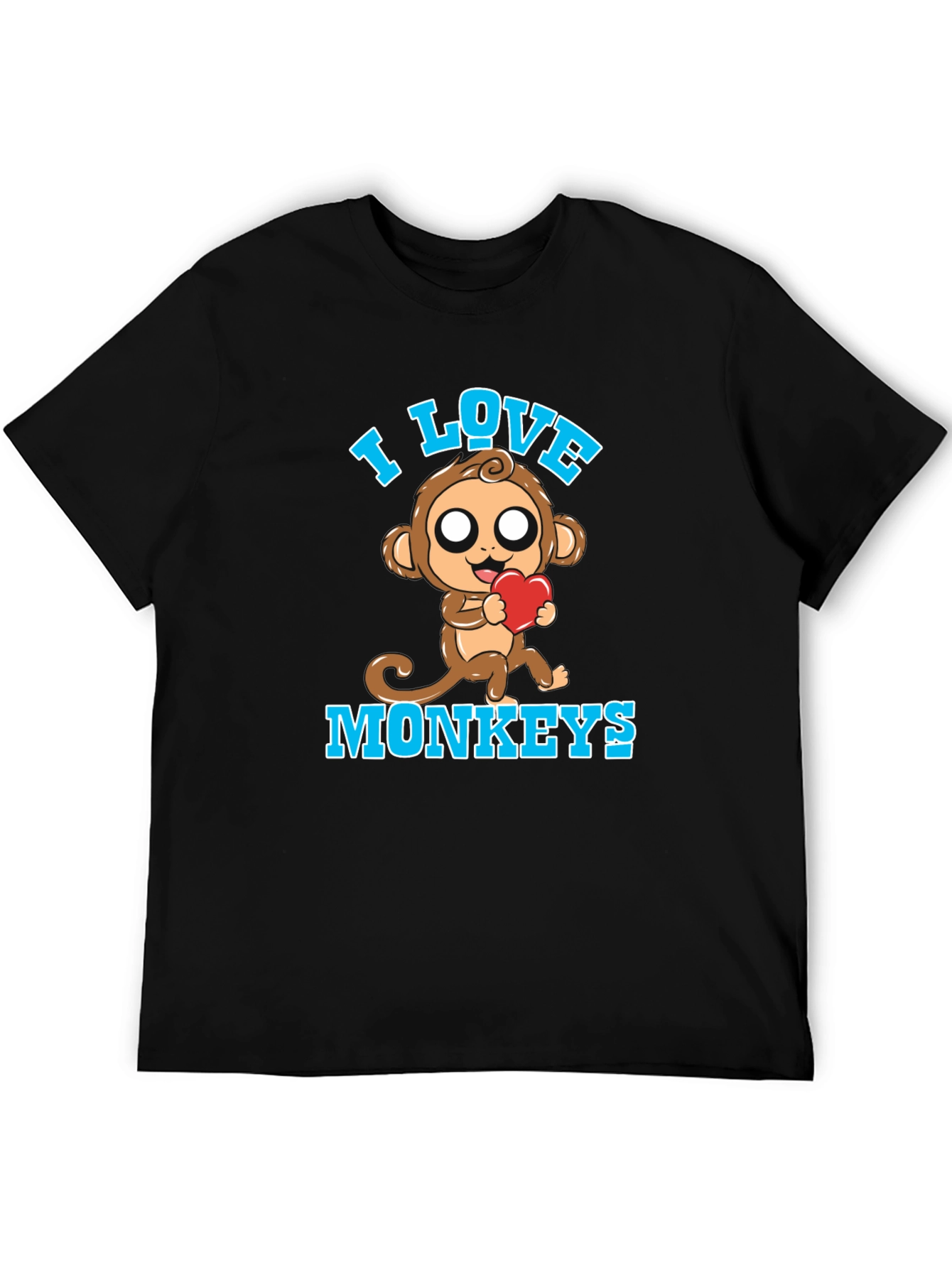 I Love Monkeys Graphic Tee Cute Monkey with Heart