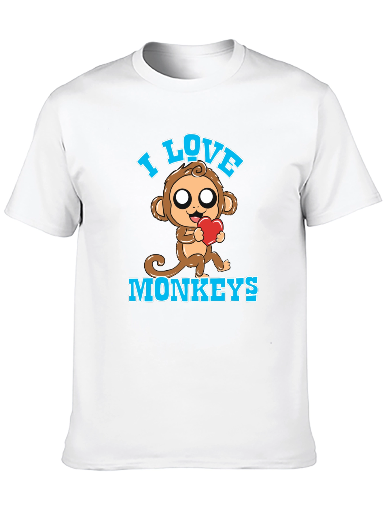 I Love Monkeys Graphic Tee Cute Monkey with Heart