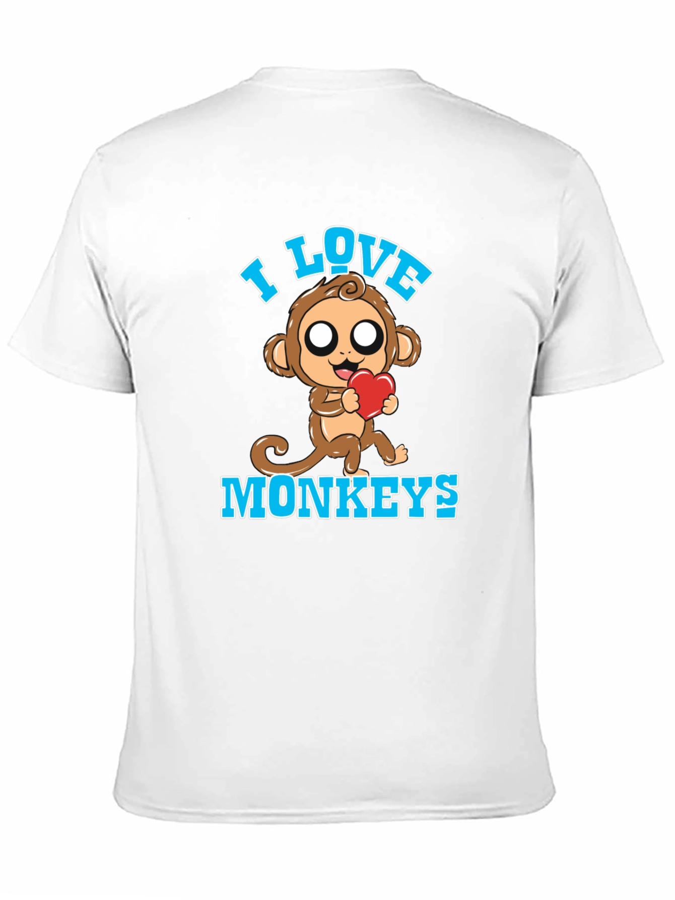 I Love Monkeys Graphic Tee Cute Monkey with Heart