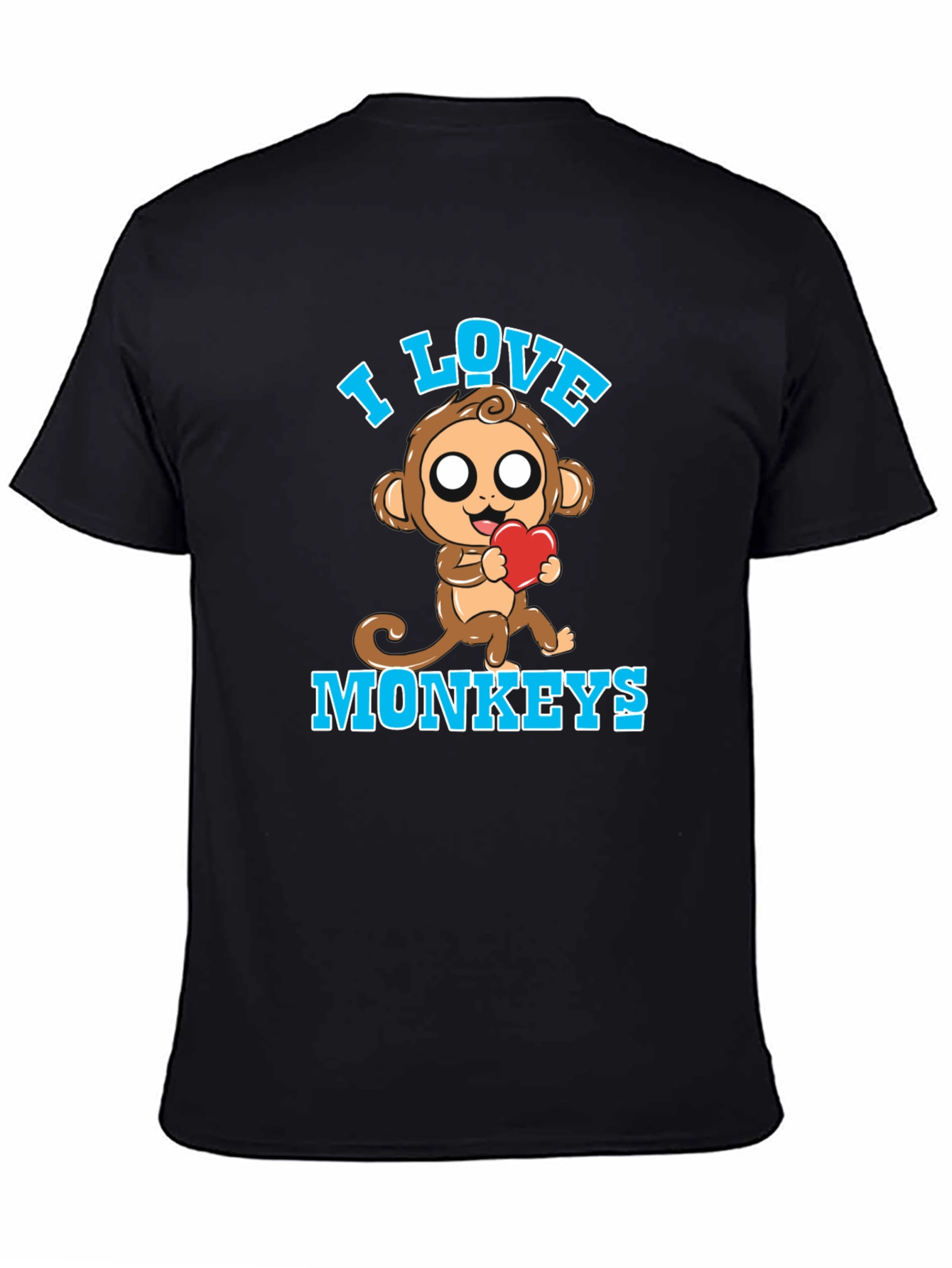 I Love Monkeys Graphic Tee Cute Monkey with Heart