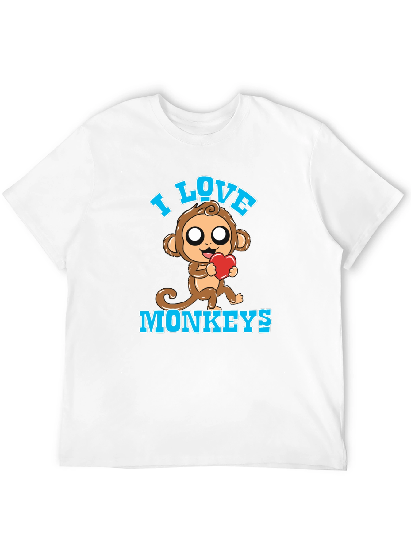 I Love Monkeys Graphic Tee Cute Monkey with Heart