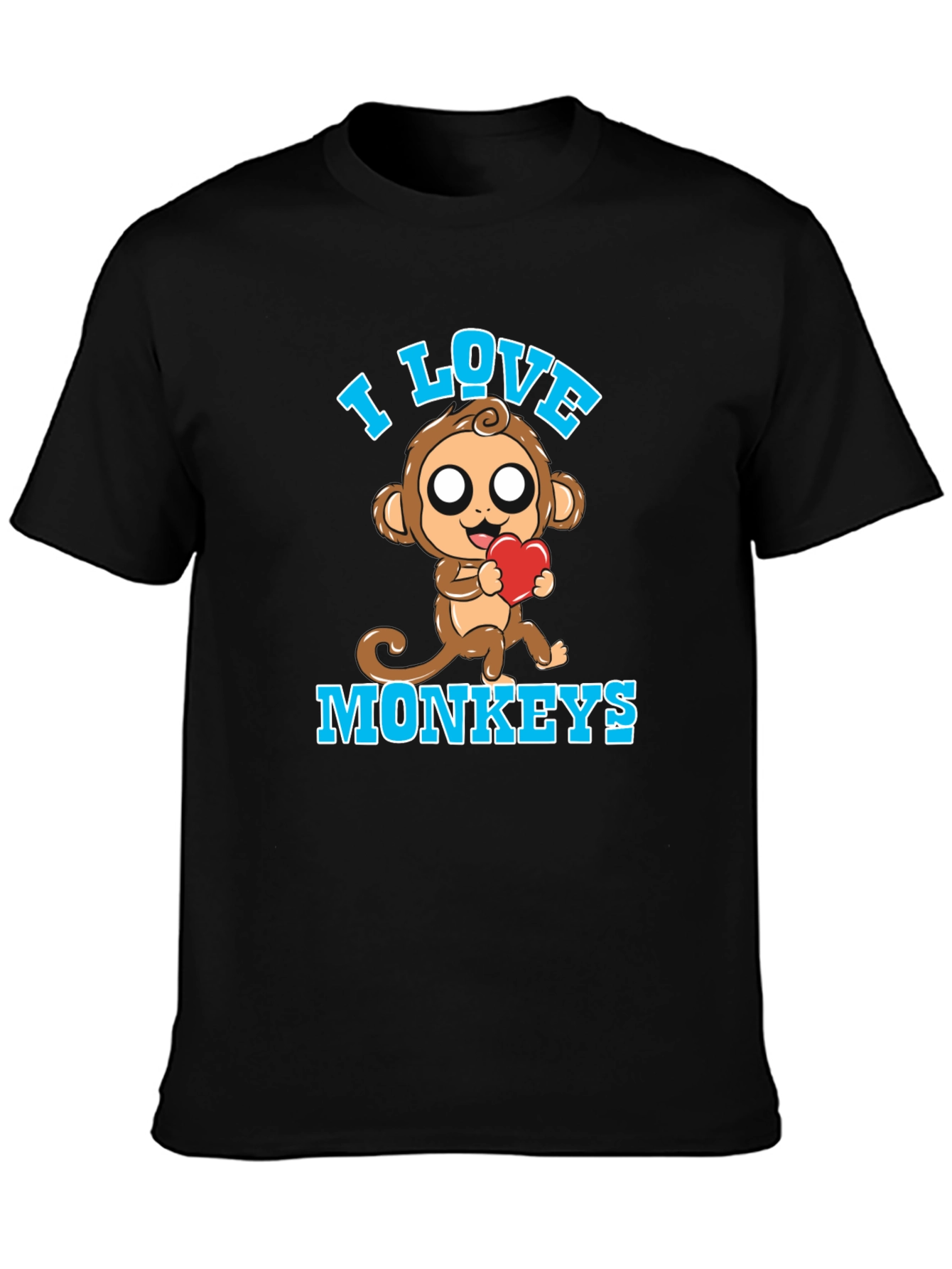 I Love Monkeys Graphic Tee Cute Monkey with Heart