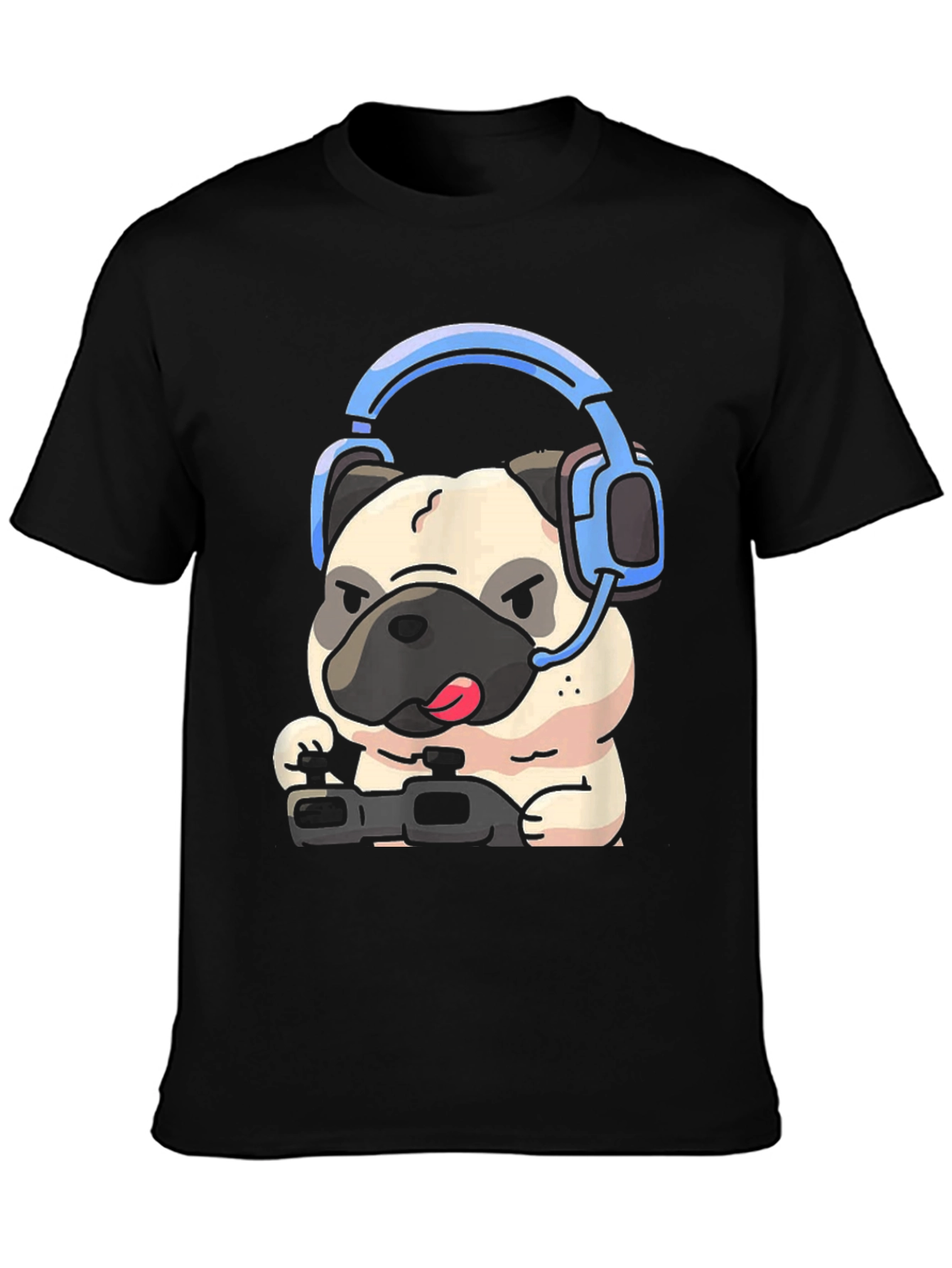 Gamer Pug Graphic Tee - Playful Style